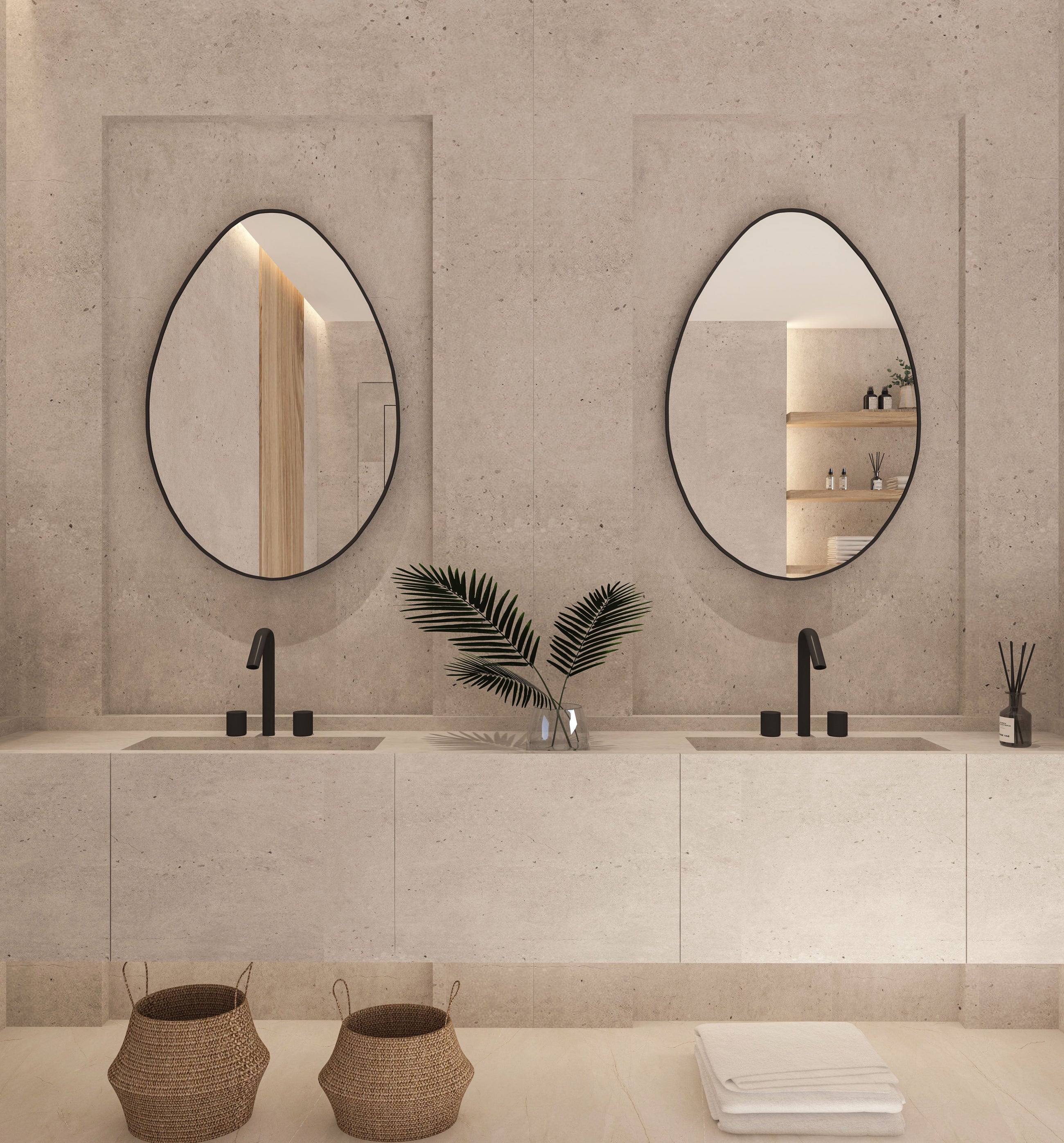 Jupiter Irregular Mirror Asymmetrical Design Led Mirror