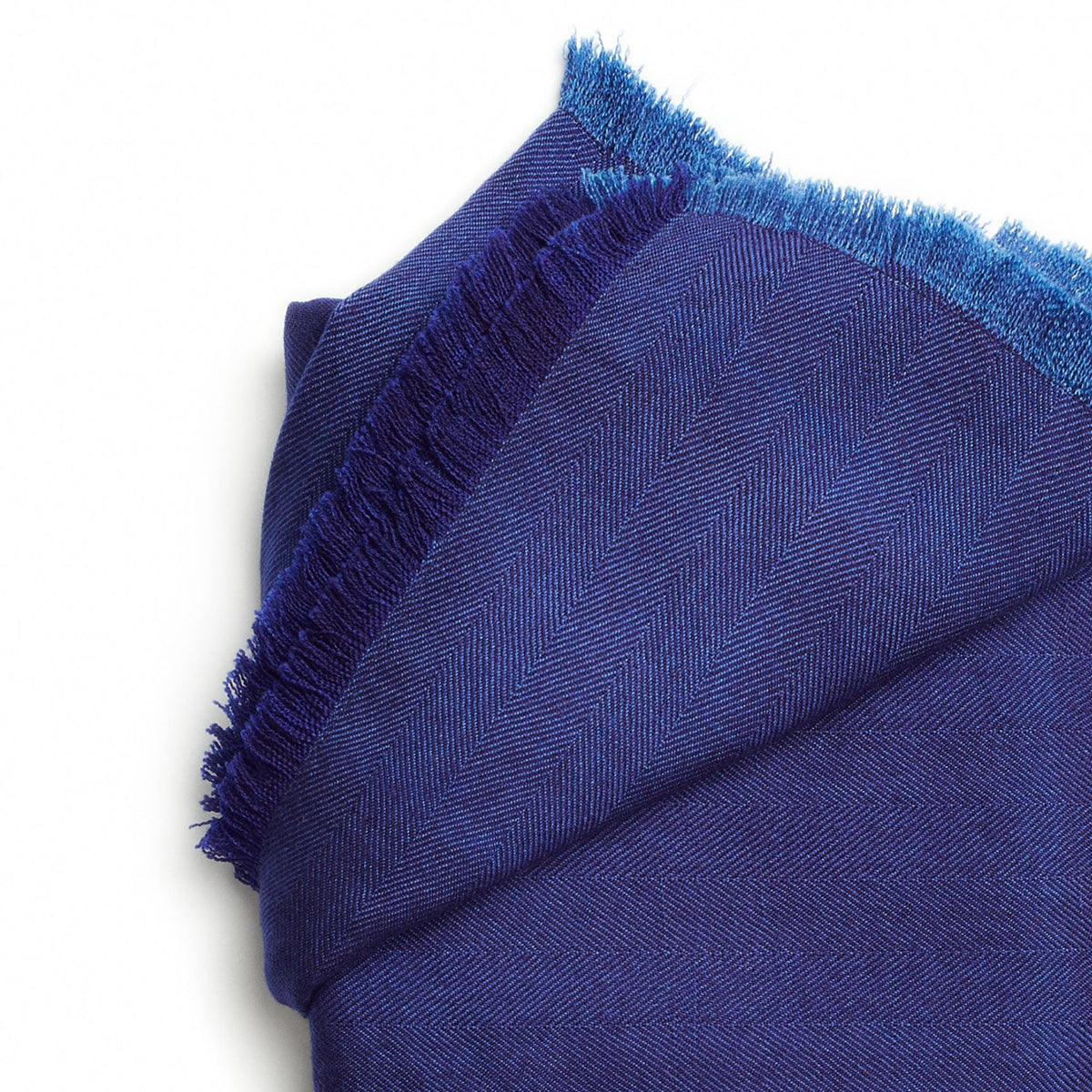 Cobalt Blue herringbone plush merino handwoven throw – One Affirmation