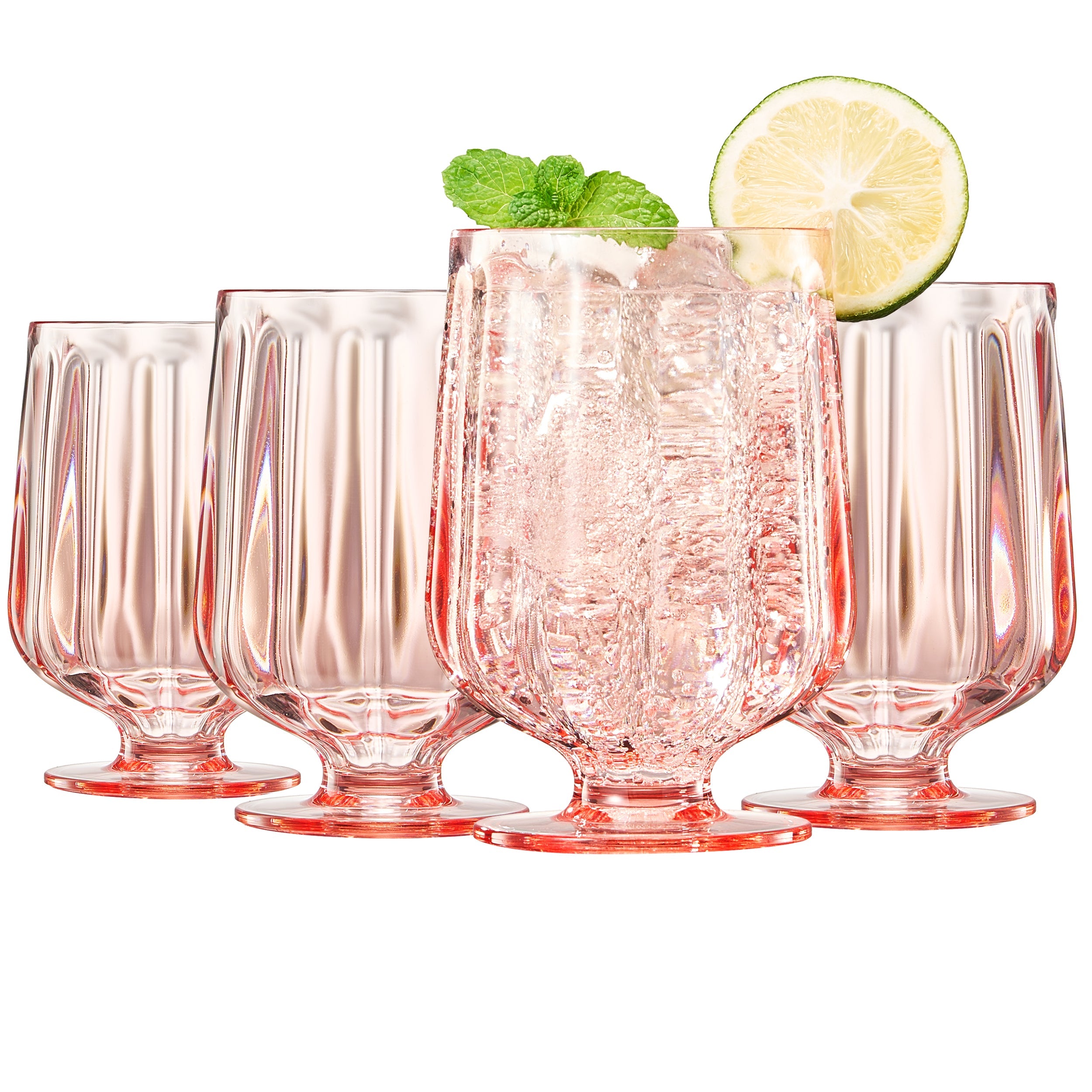 Set of 4 Madrid acrylic stemmed wine goblets on dining table