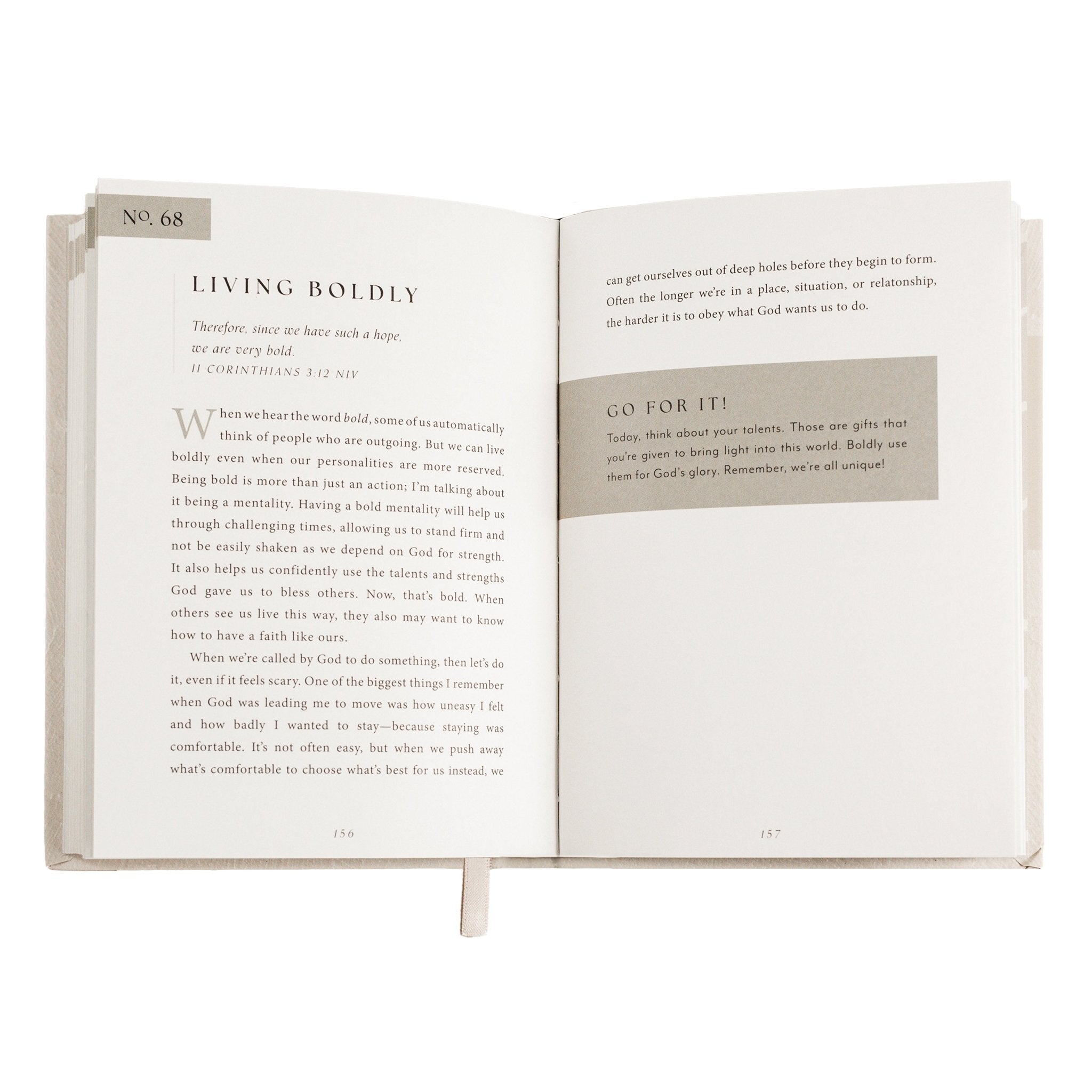 Go For It 5x7 devotional book with 208 pages