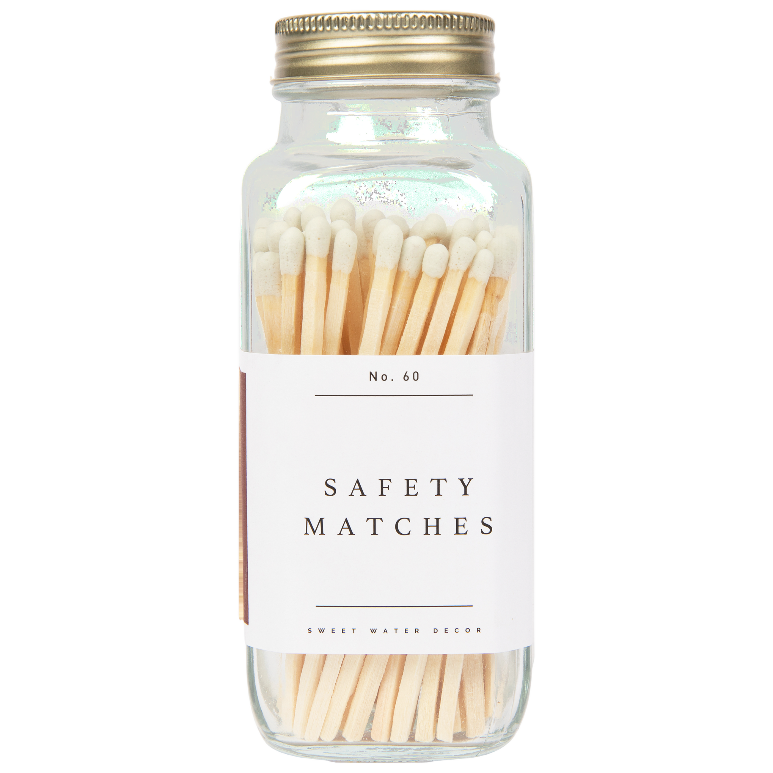 Sweet Water Decor White Tip Safety Matches in glass jar