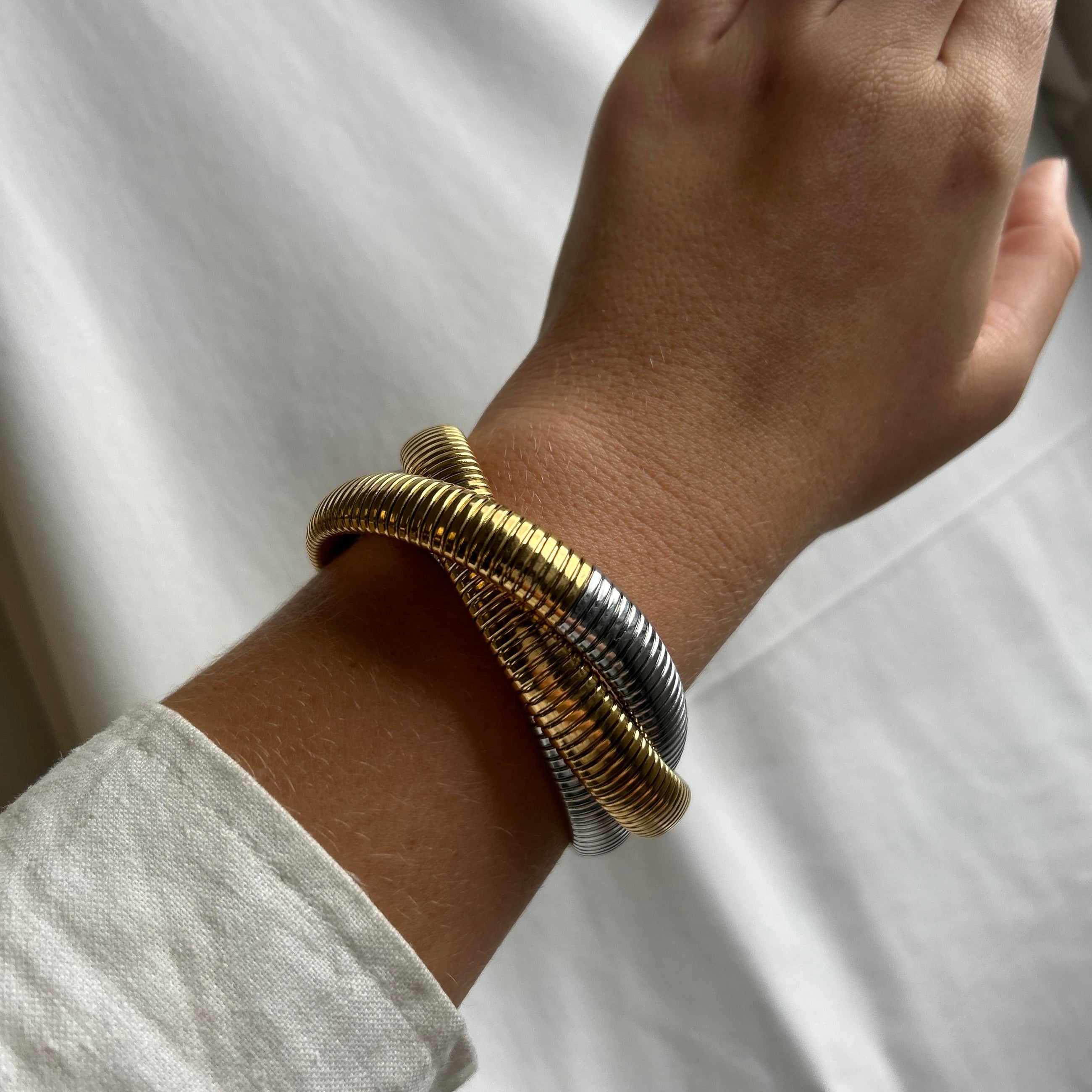 Sahira Jewelry Design snake-textured bracelet