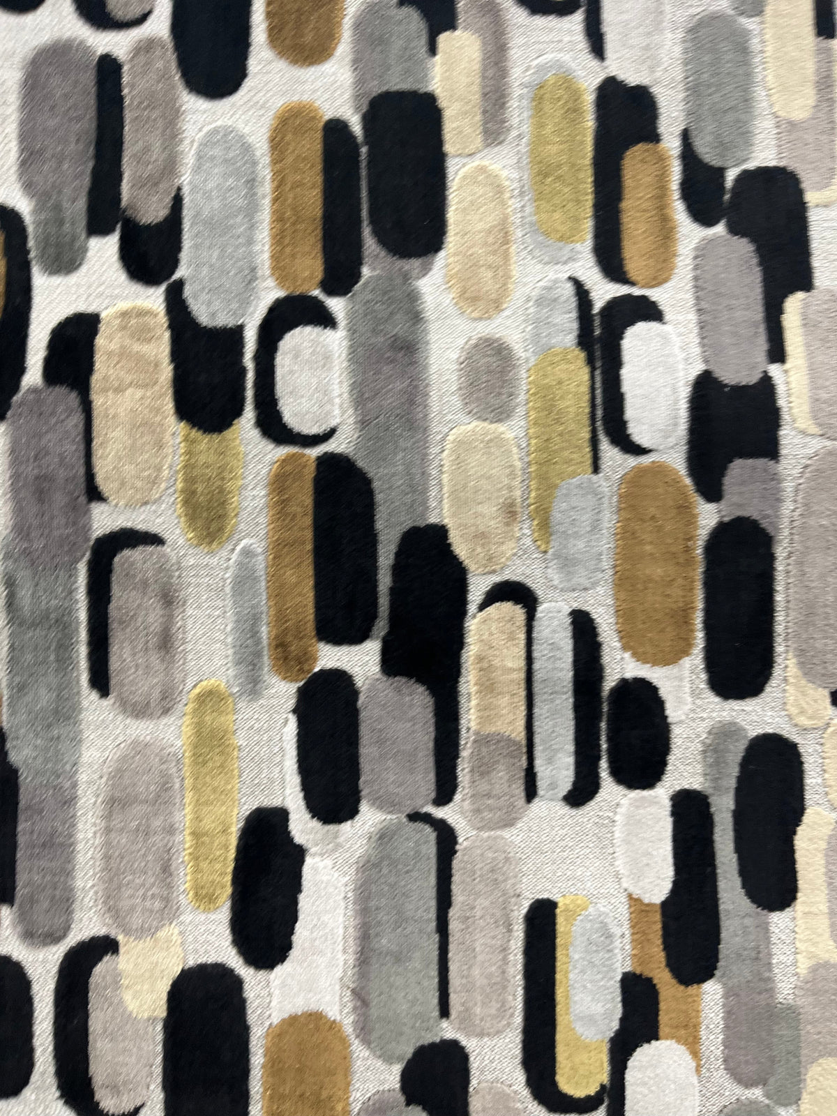 River Geometric Oval Pillow Cover in Black and Gold