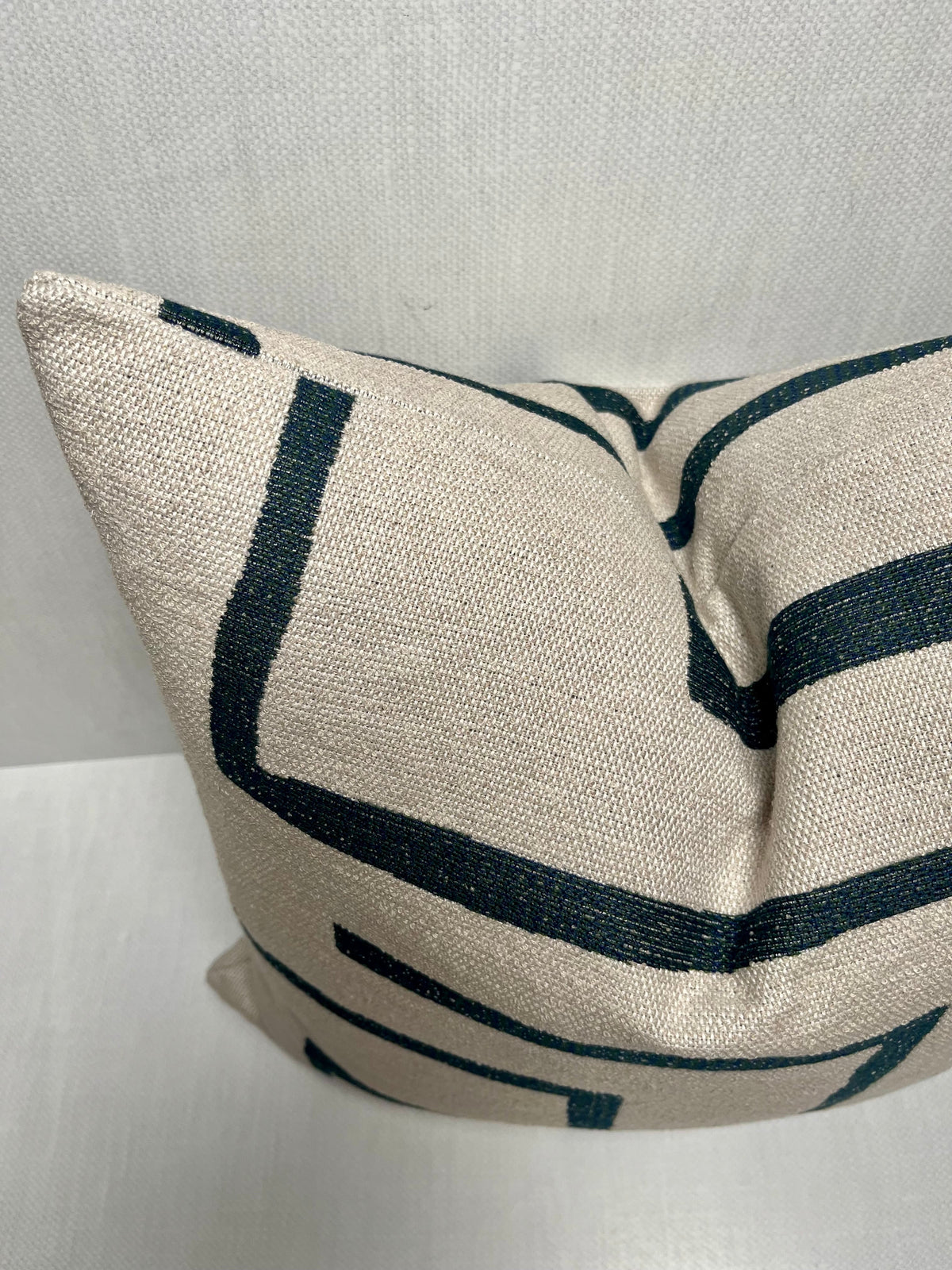 Leo Black and Cream Contemporary Sunbrella Pillow Cover – view 2