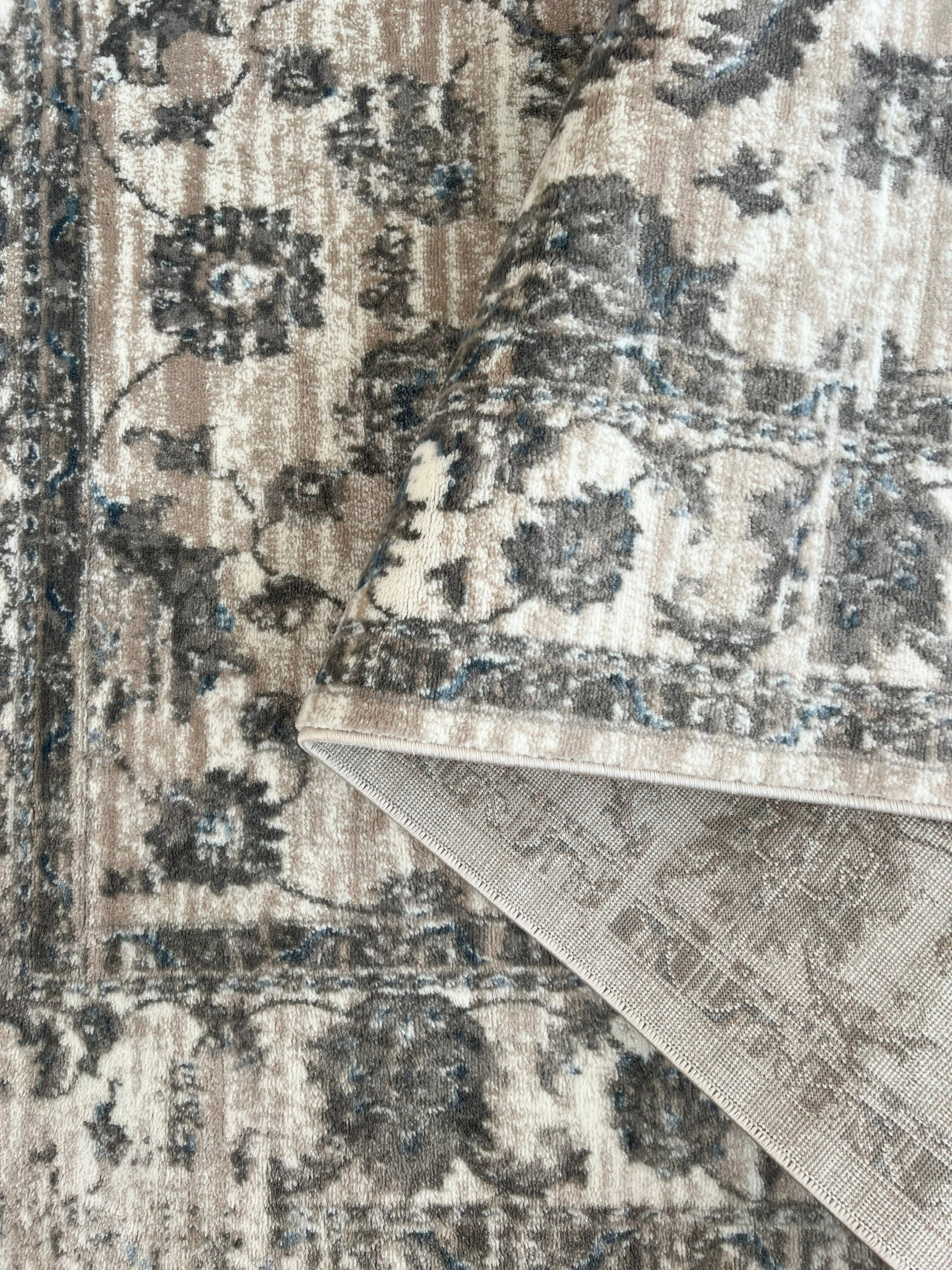 ROY's Home Flower Garden Design Area Rugs, Vintage Effect Lines