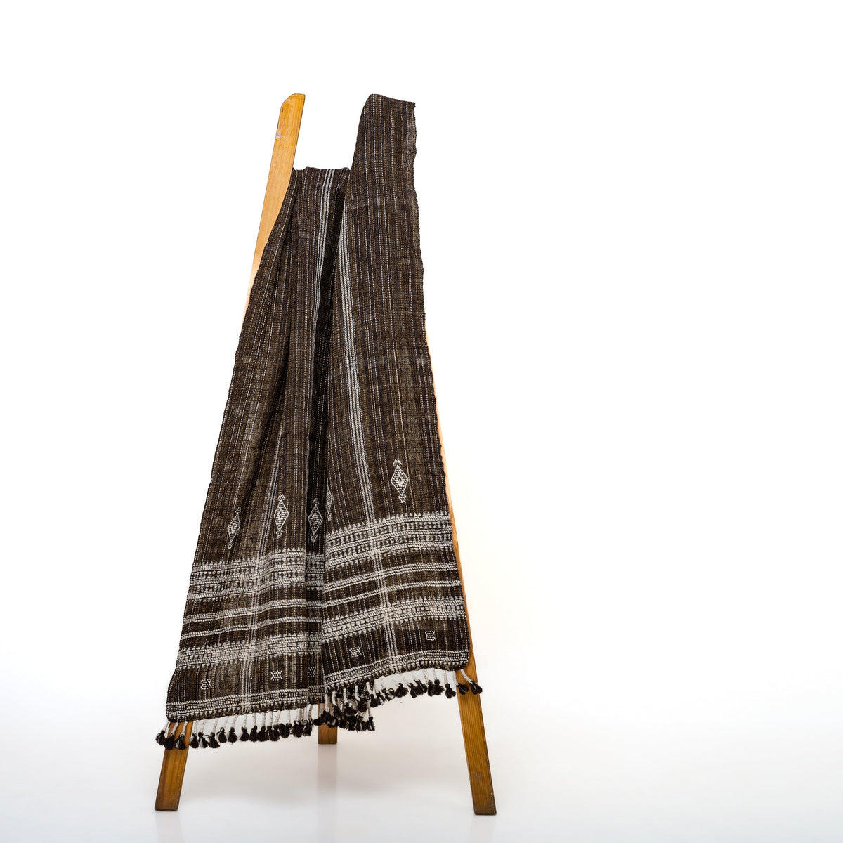 Bronzite warm brown handwoven Indian wool throw blanket – view 12