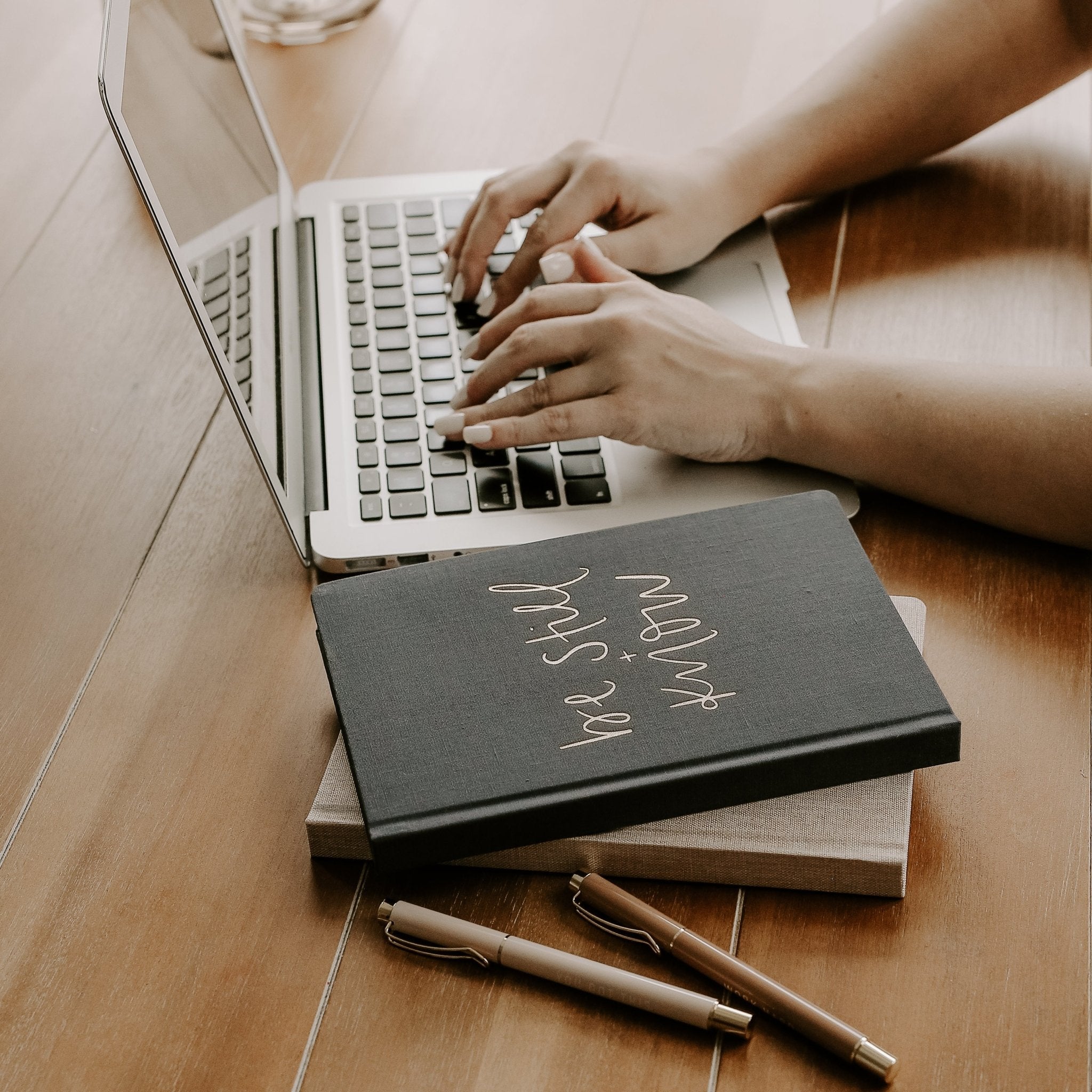 Psalm 46:10 inspired grey and gold writing journal