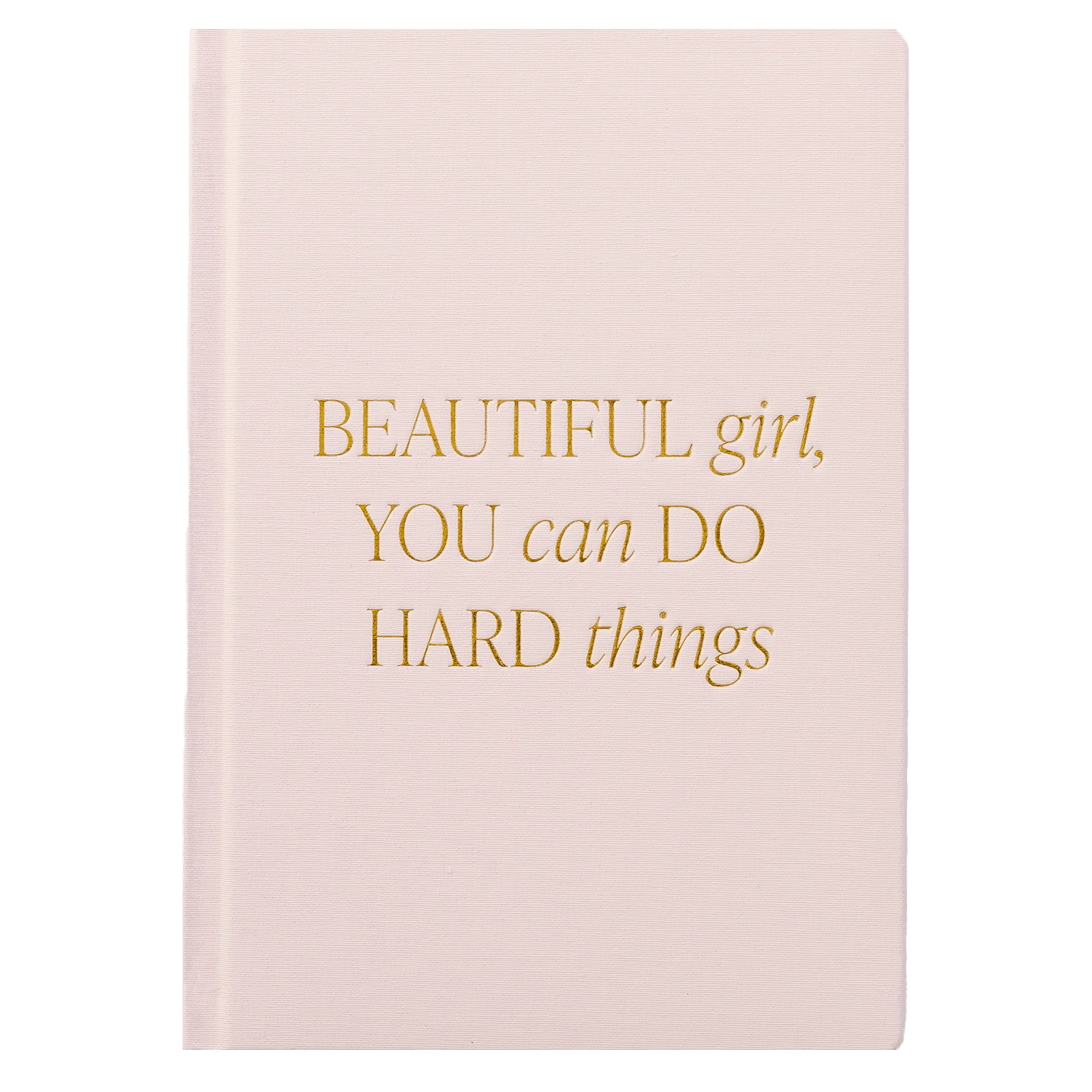 Beautiful Girl pink fabric journal with gold foil details