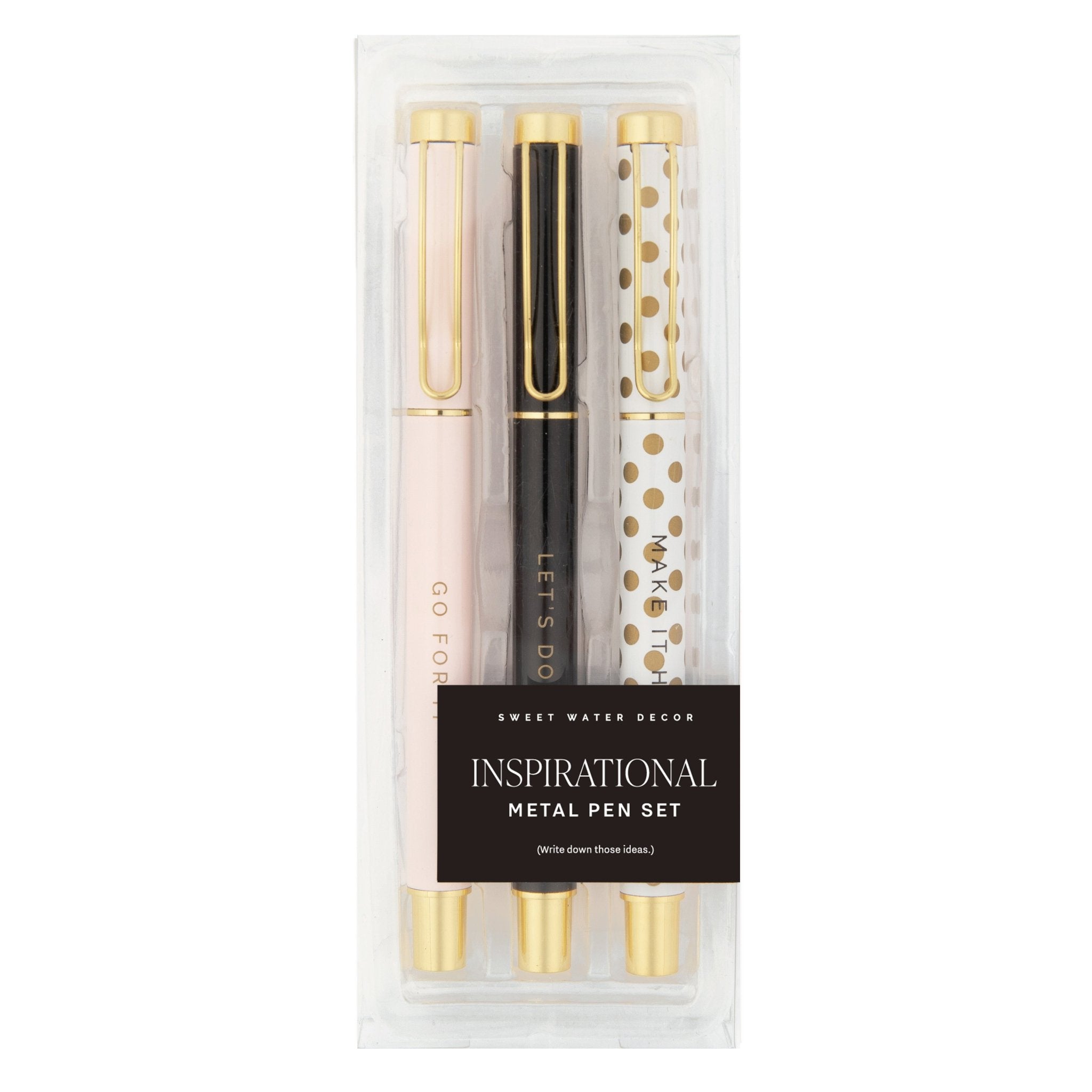 Chic and functional desk pen set with gold details