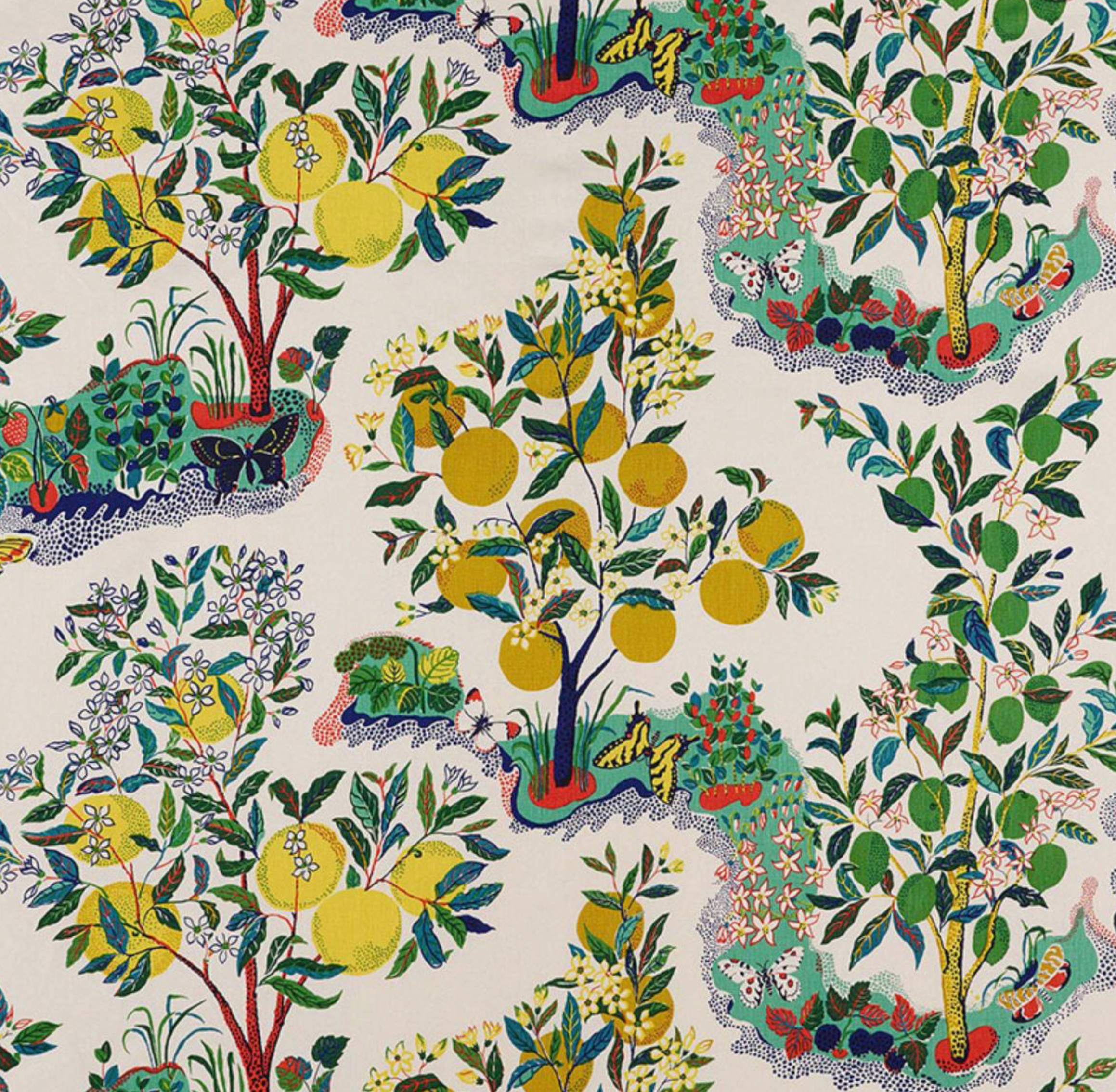 Citrus Garden Pillow Cover in Primary, Indoor Outdoor Pillows, Schumacher Textiles