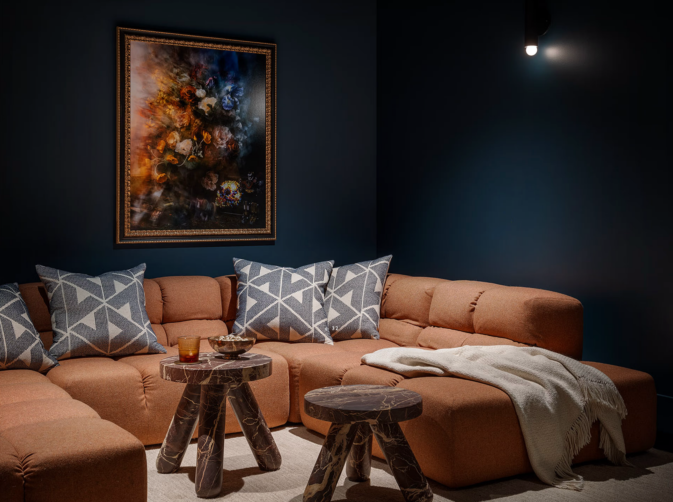 Sierra Pillow Cover in Indigo Blue, Schumacher Textiles