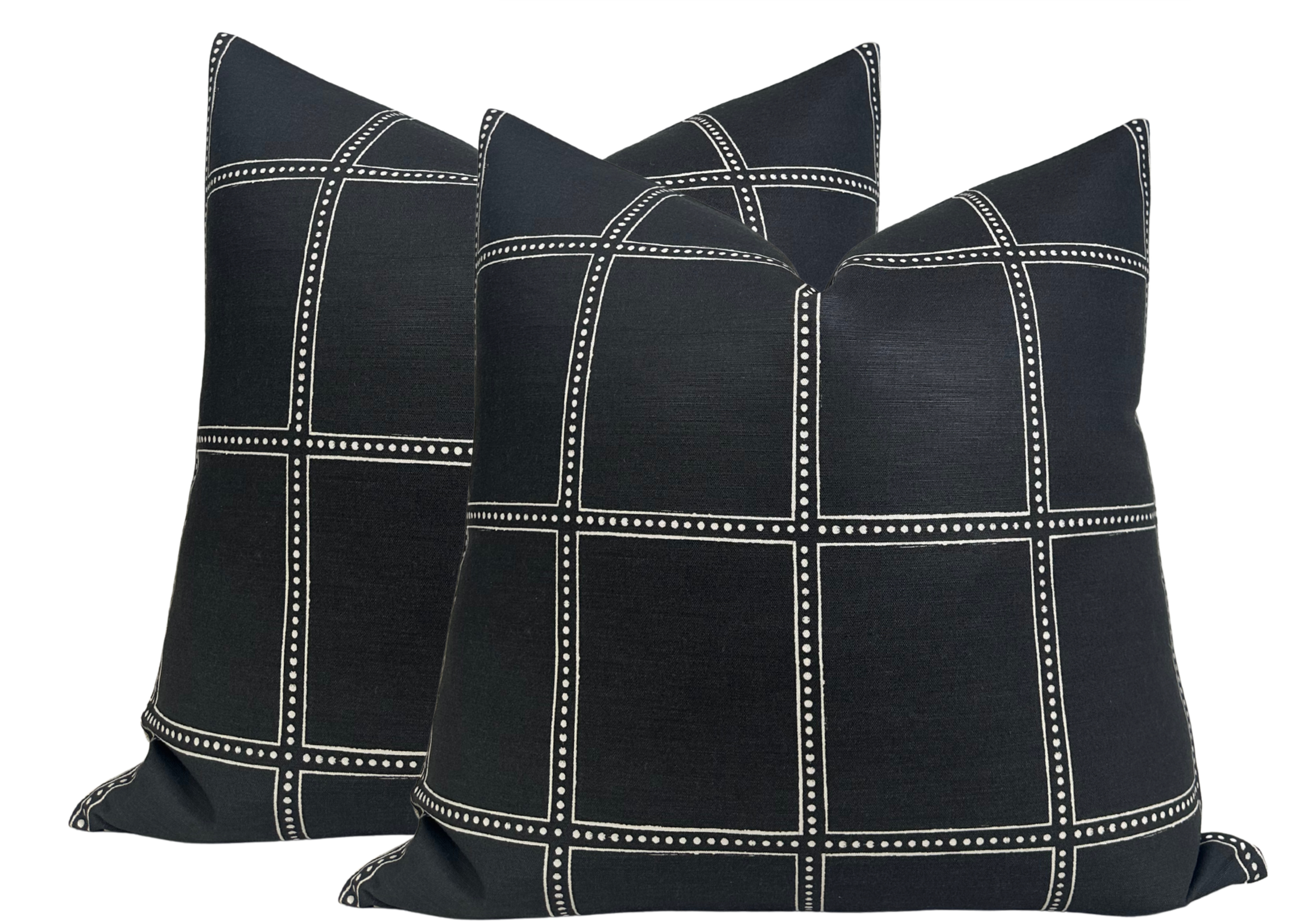 Ponte Pillow Cover in Black, Designer Pillows