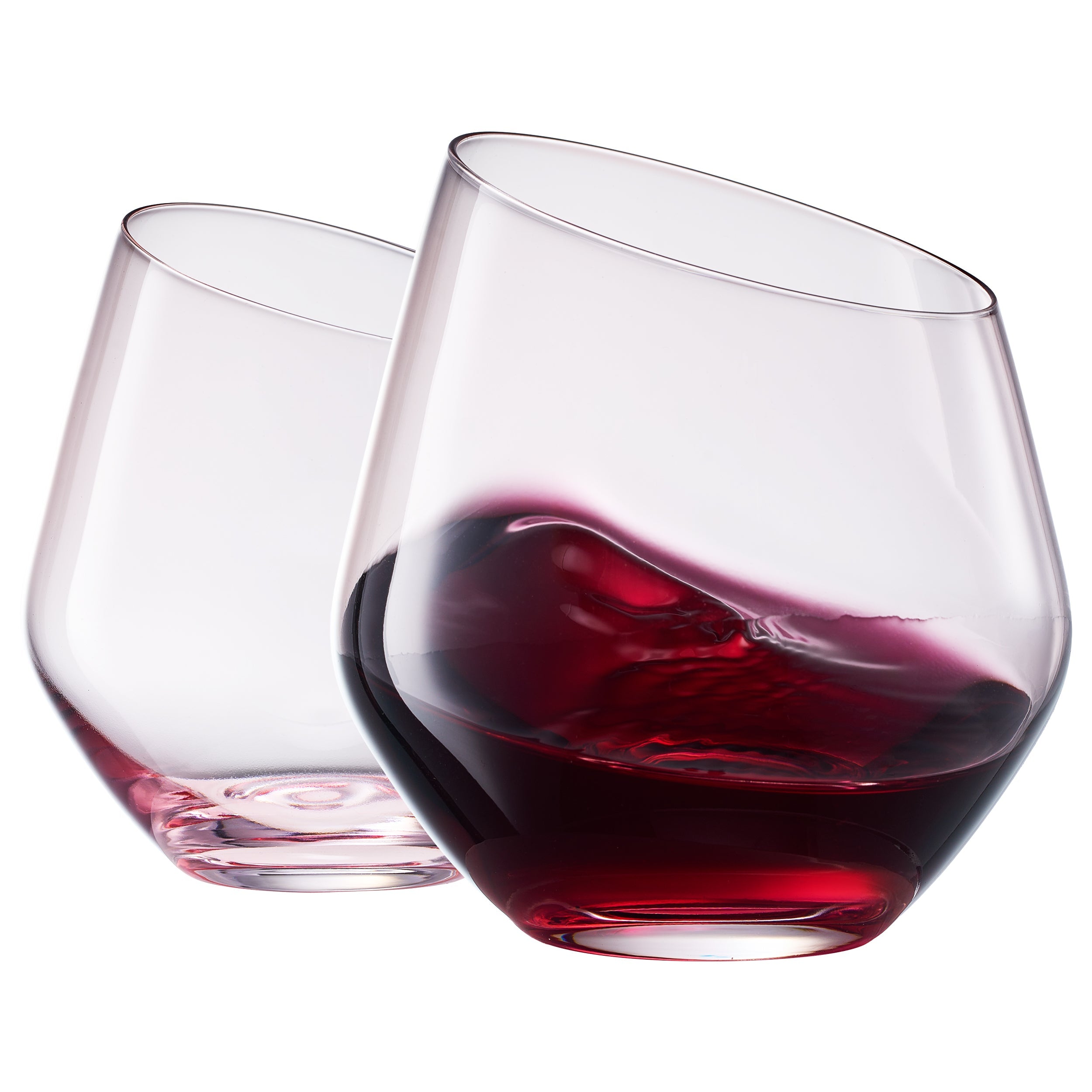 Colosseum Stemless Wine Glasses set of 2 on dining table