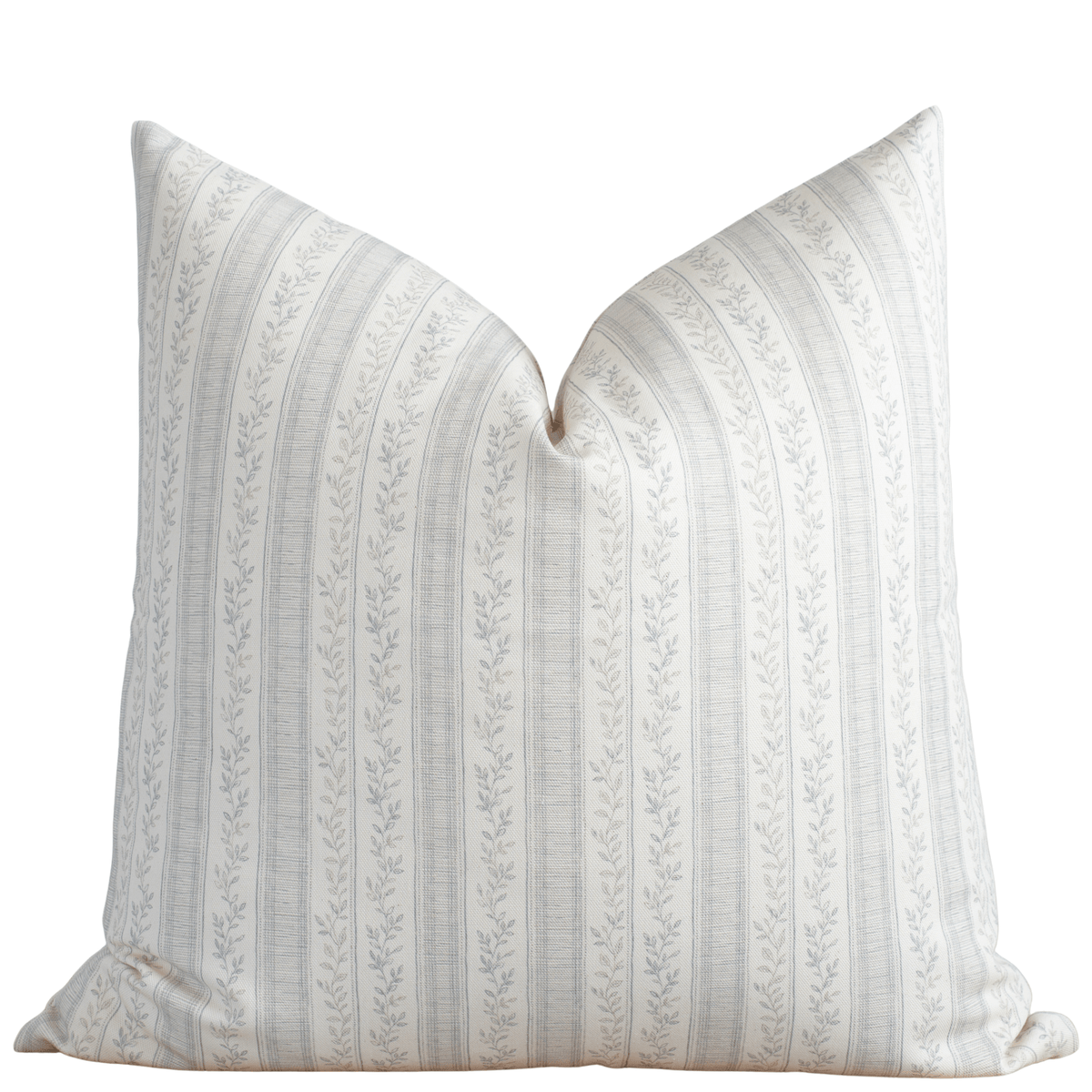 Faye blue vine stripe pillow cover from the Bellmere set