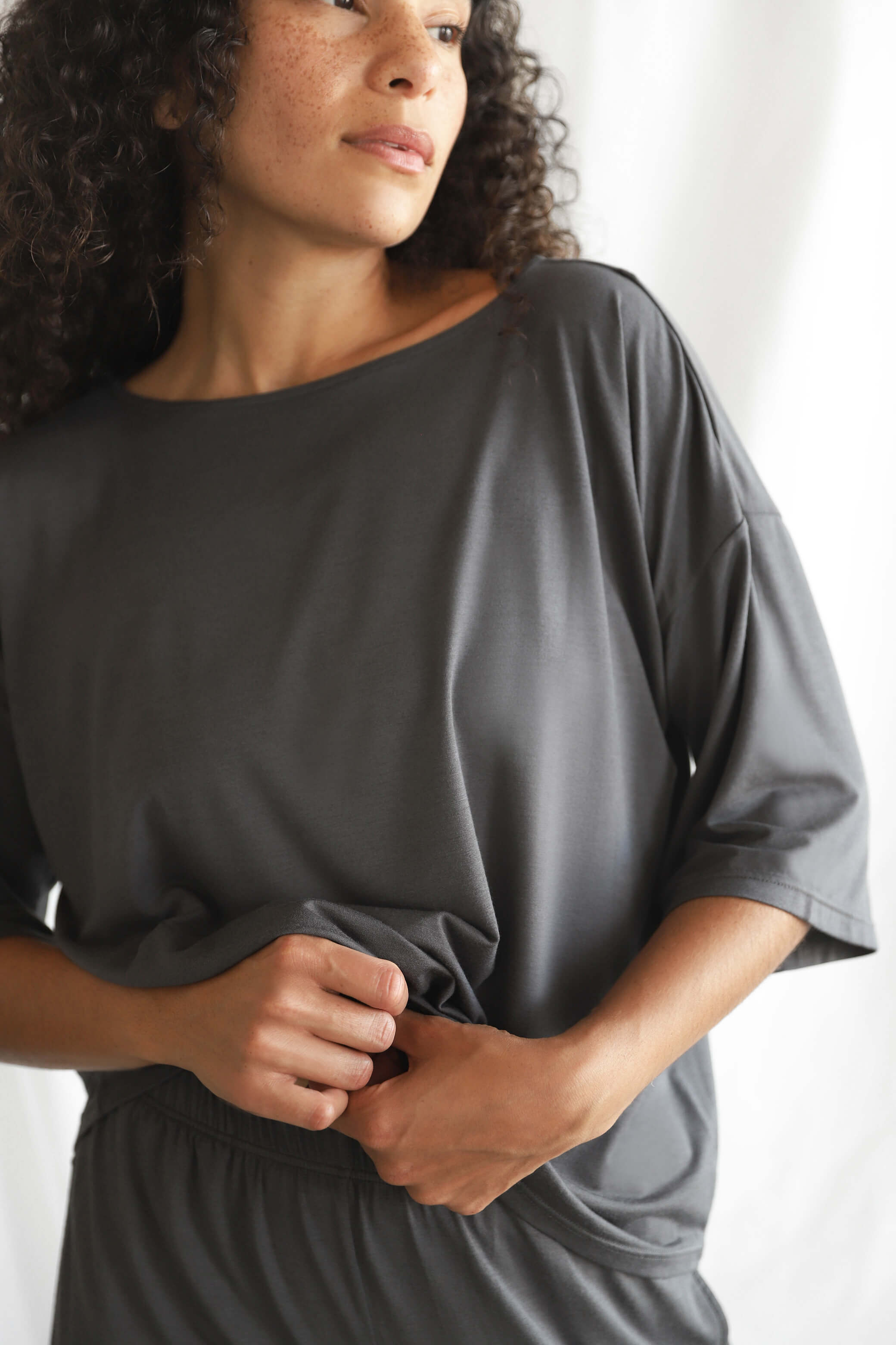 Versatile women’s modal tee for lounging or layering