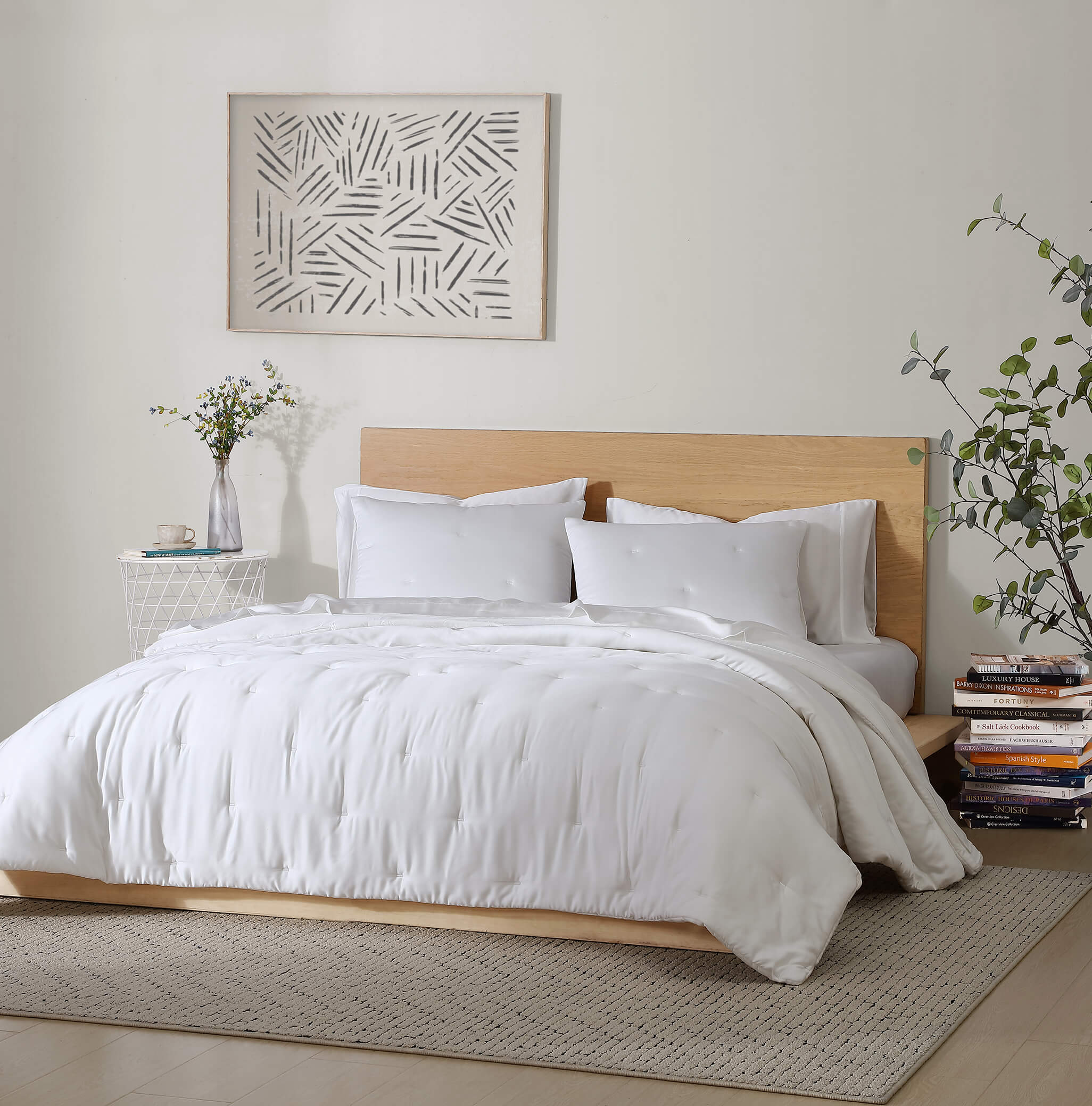 Euro and King size Lyocell shams neatly styled on bedding