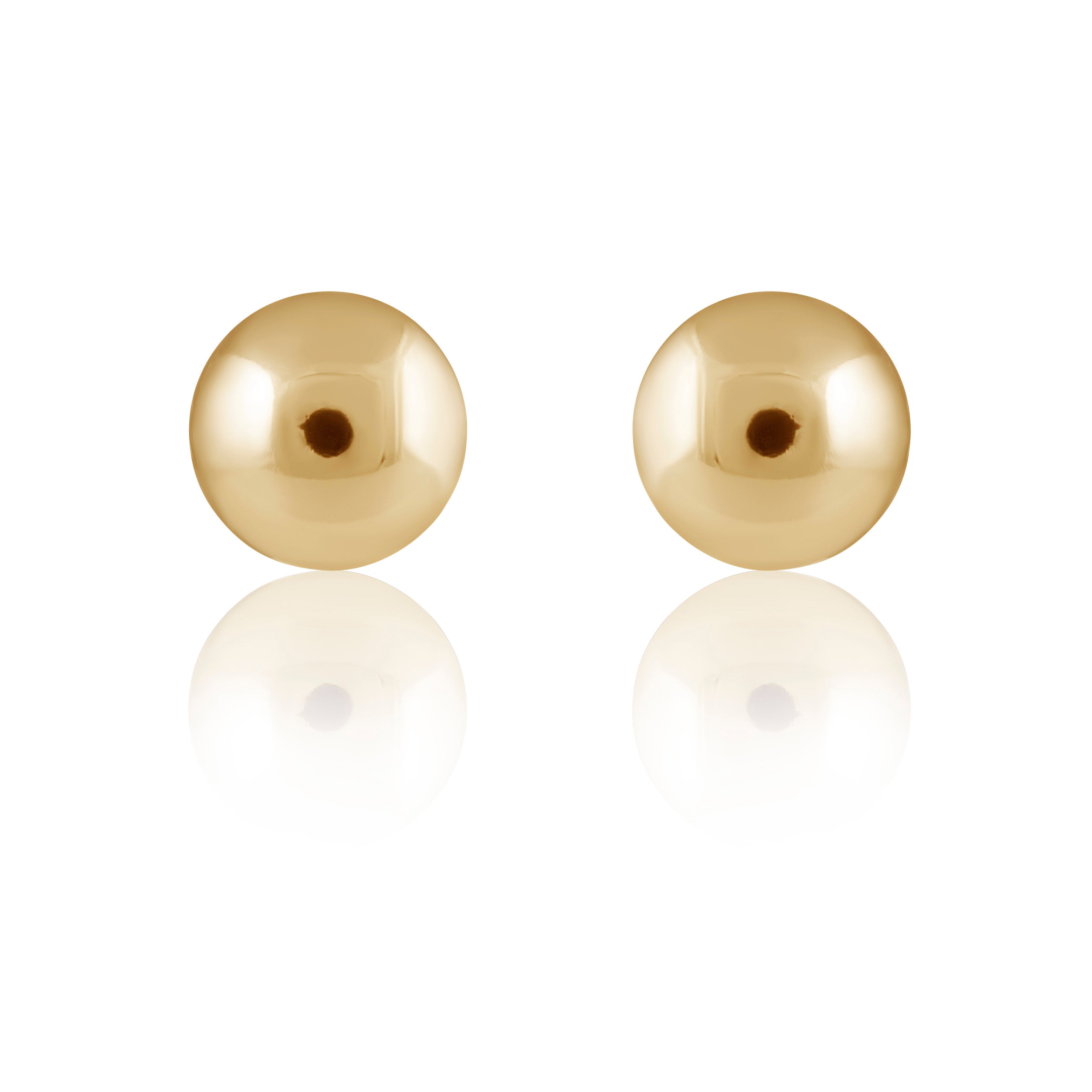Allie Bead Stud Earrings in polished gold finish