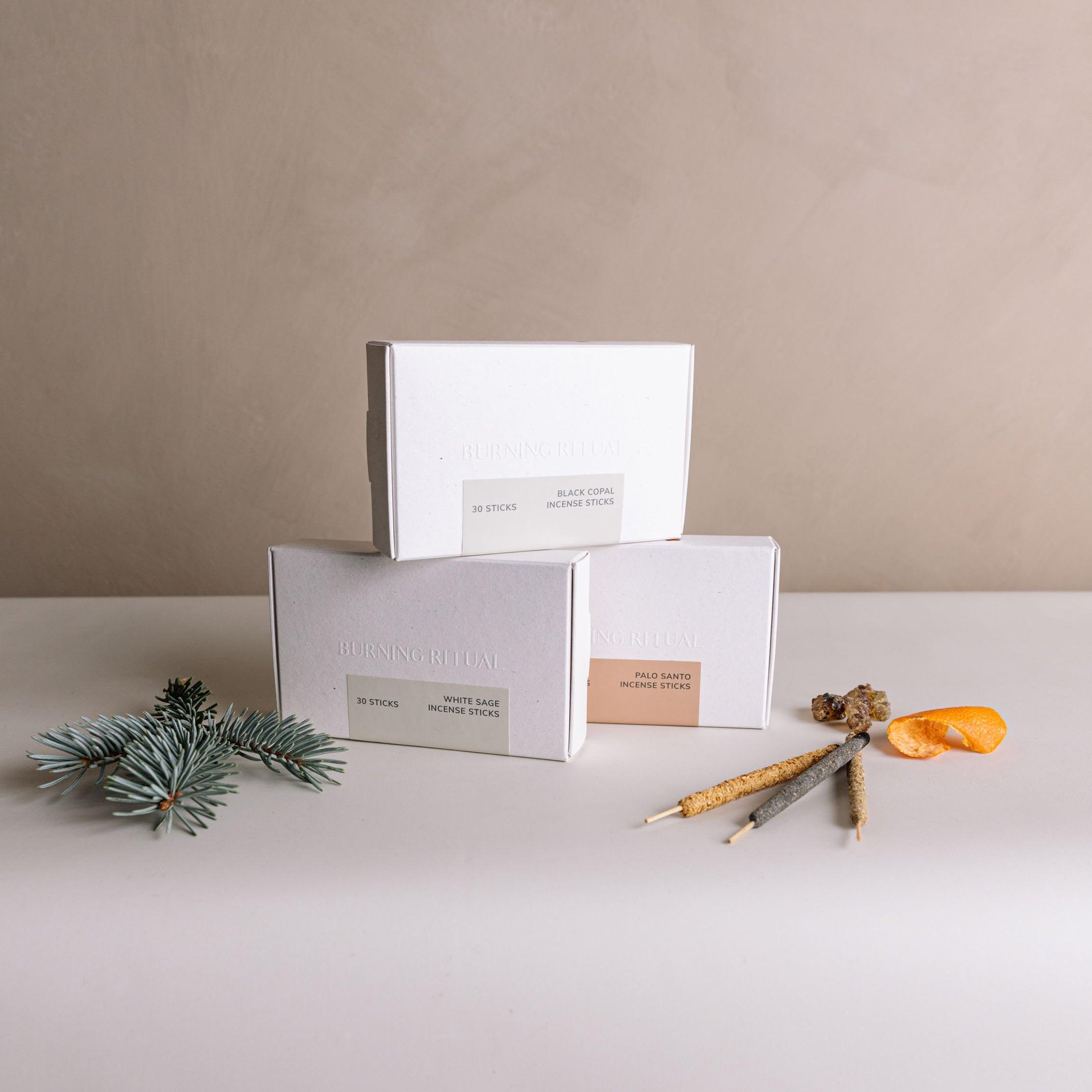 Energy-cleansing White Sage incense sticks by Cedar and Myrrh