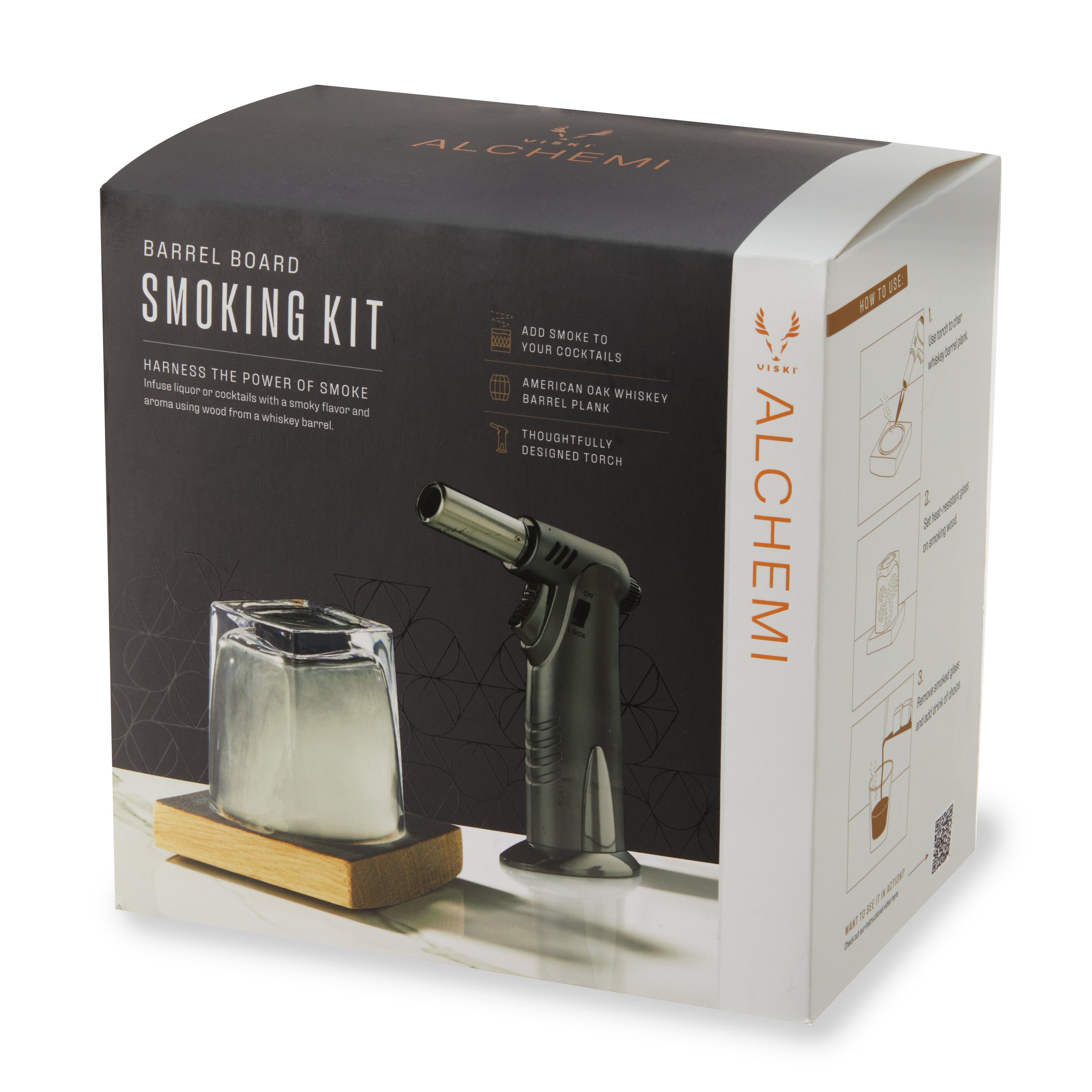 Barrel Board Smoking Kit – Oak Whiskey Barrel Cocktail Smoker