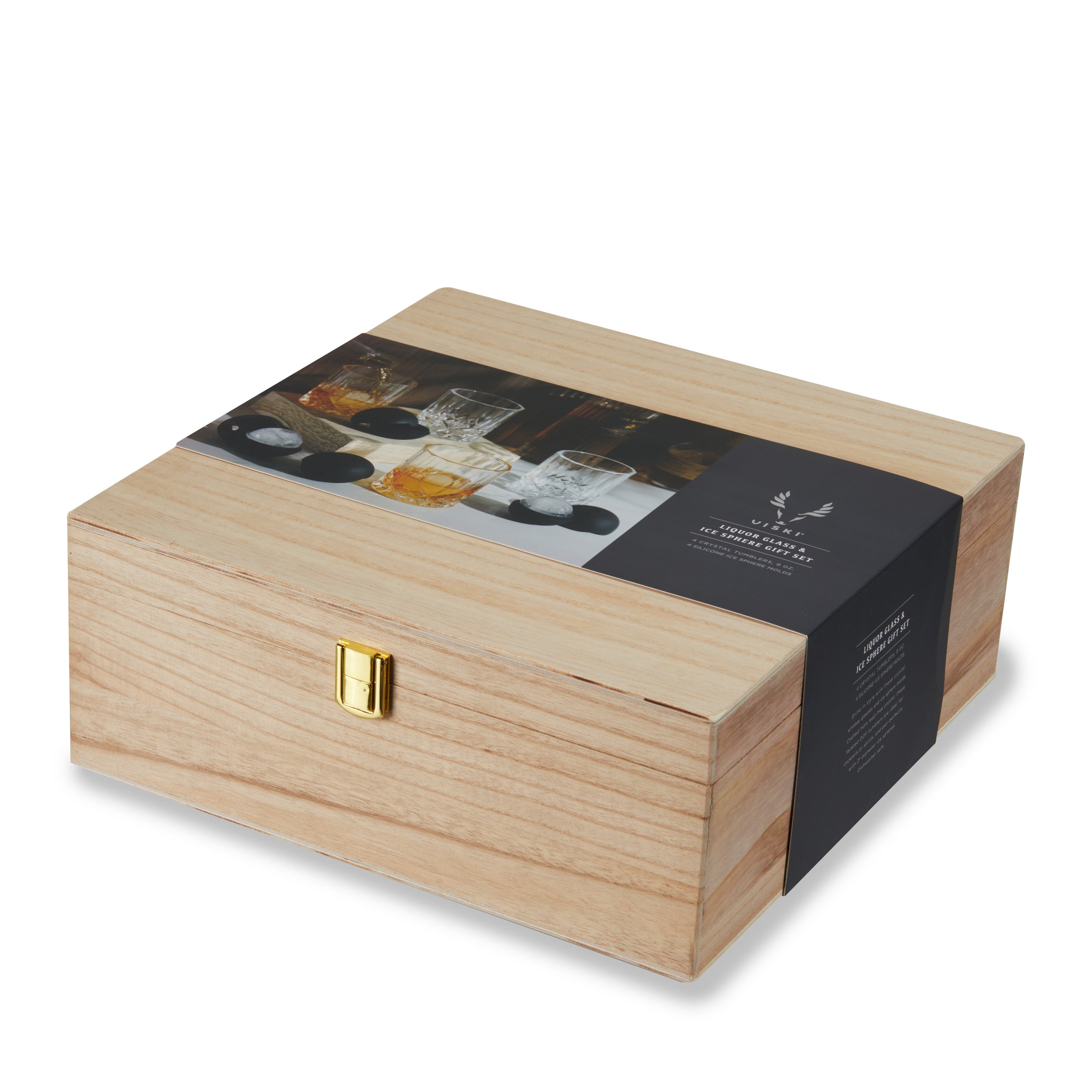 8-Piece Ice Sphere Mold and Crystal Rocks Glass Gift Set