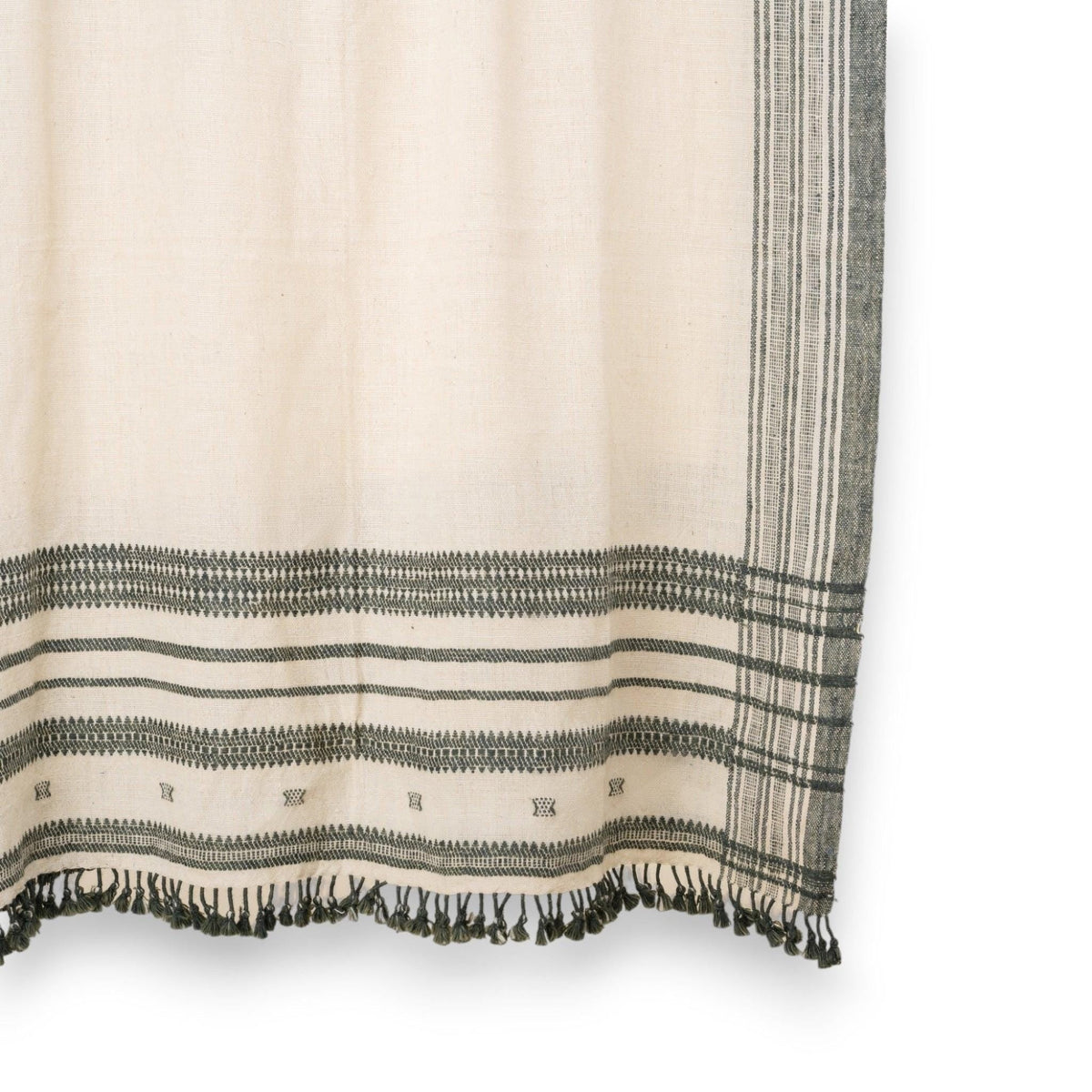 Solitaire white handwoven Indian wool throw blanket – view 2