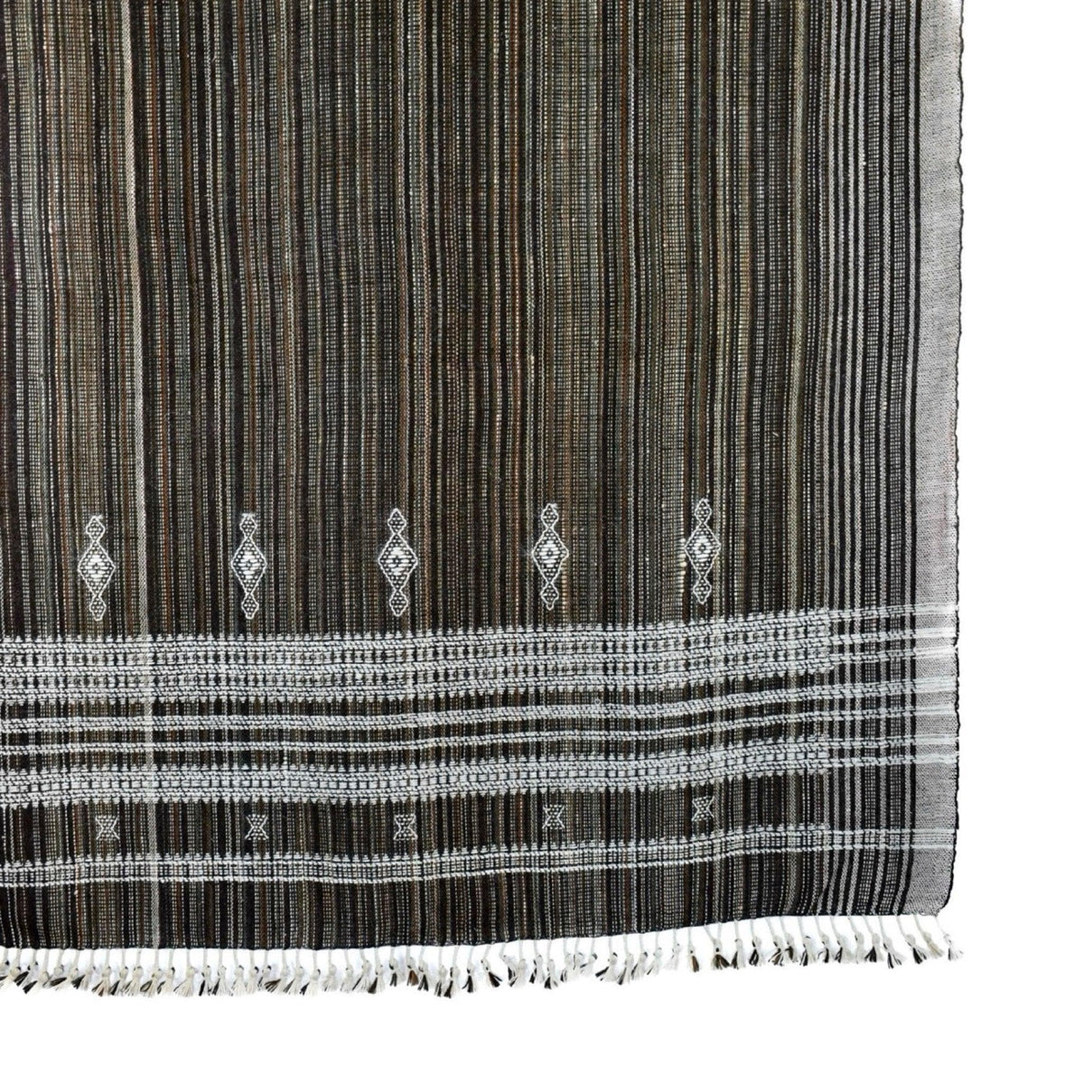 Spinel brown handwoven Indian wool throw blanket – view 9