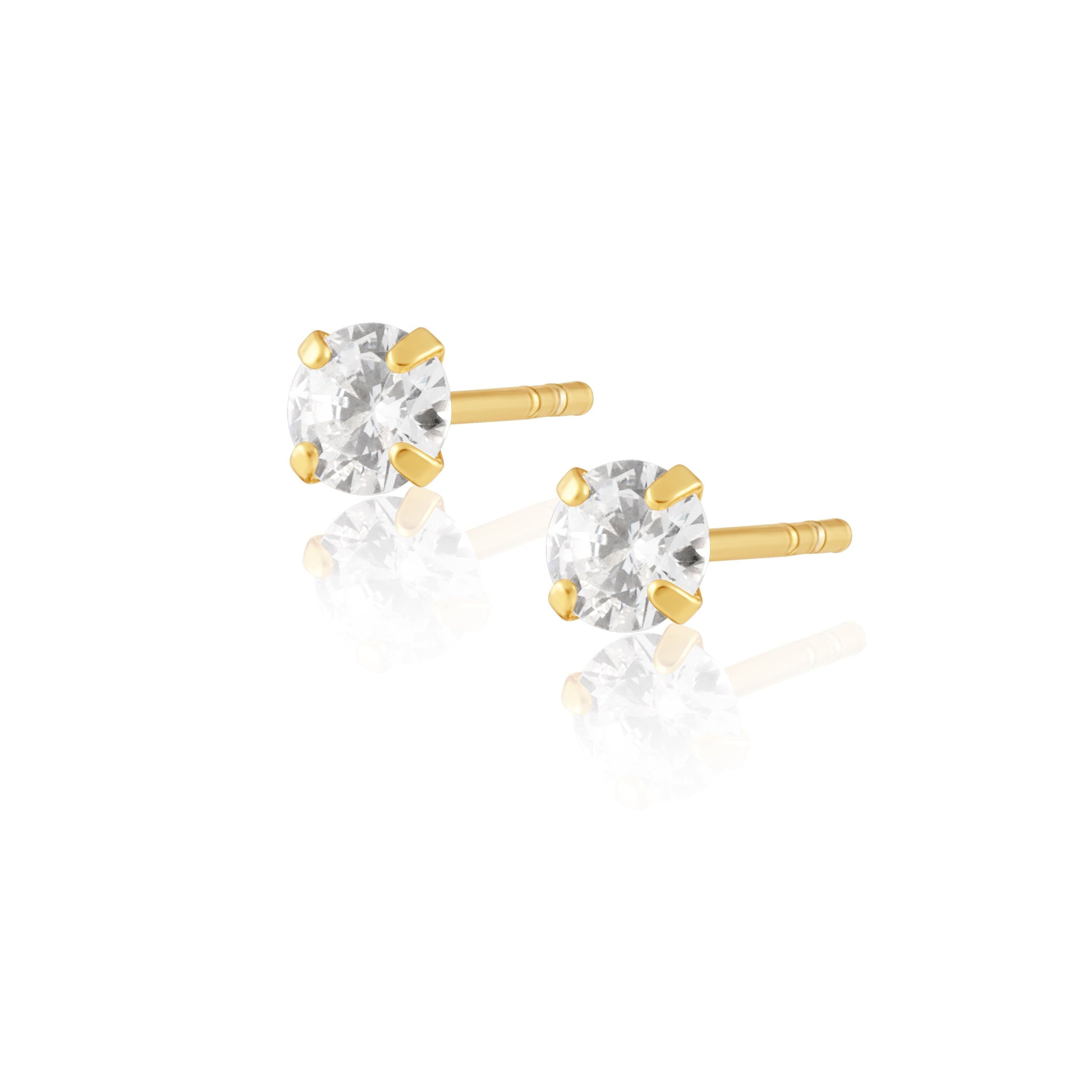 Incanto CZ Stud Earrings 2mm close-up