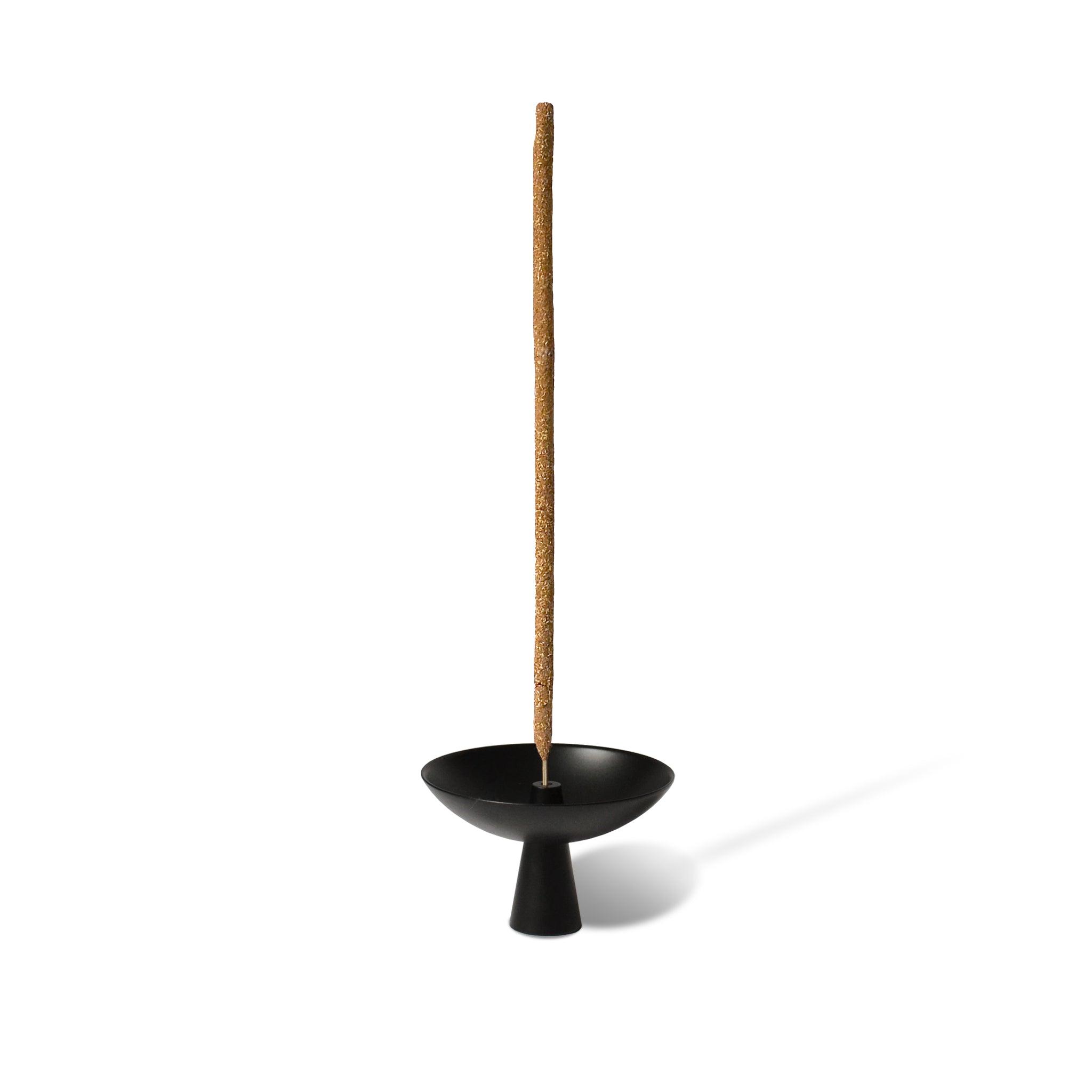 Minimalist incense holder with matte black finish