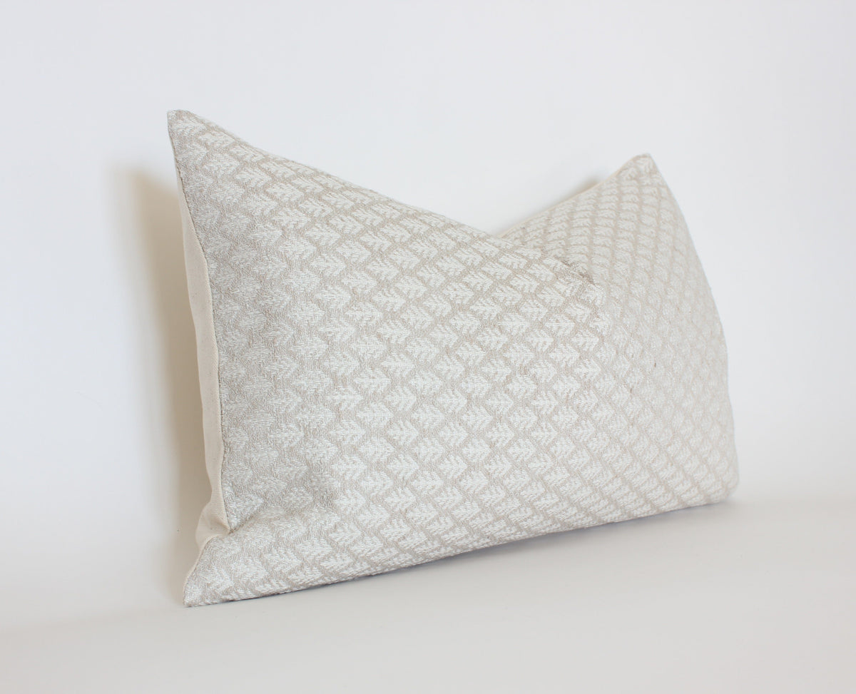 Talisa ivory textured floral pillow cover, view 3