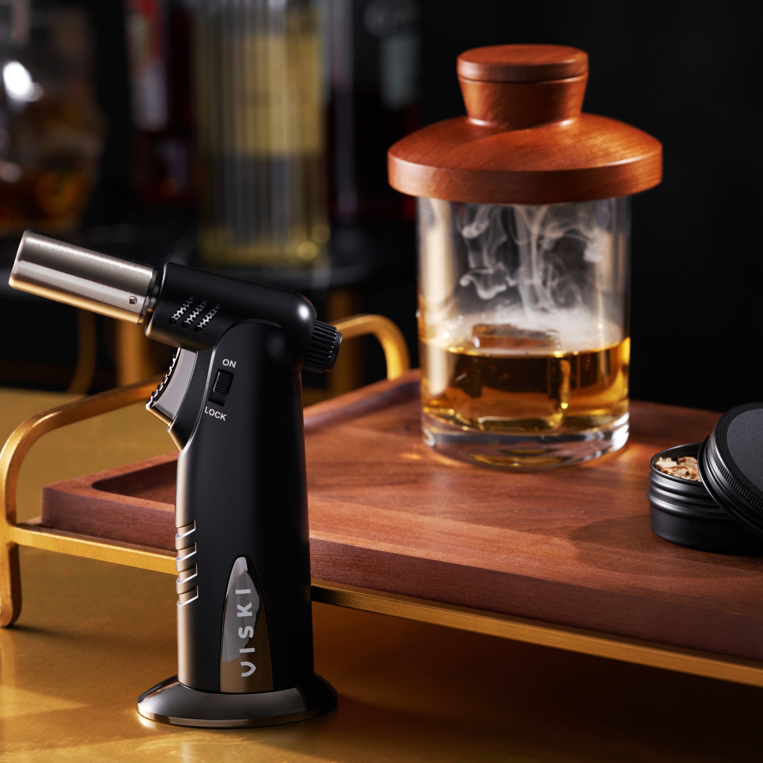 Single-serve cocktail smoker kit for home mixology