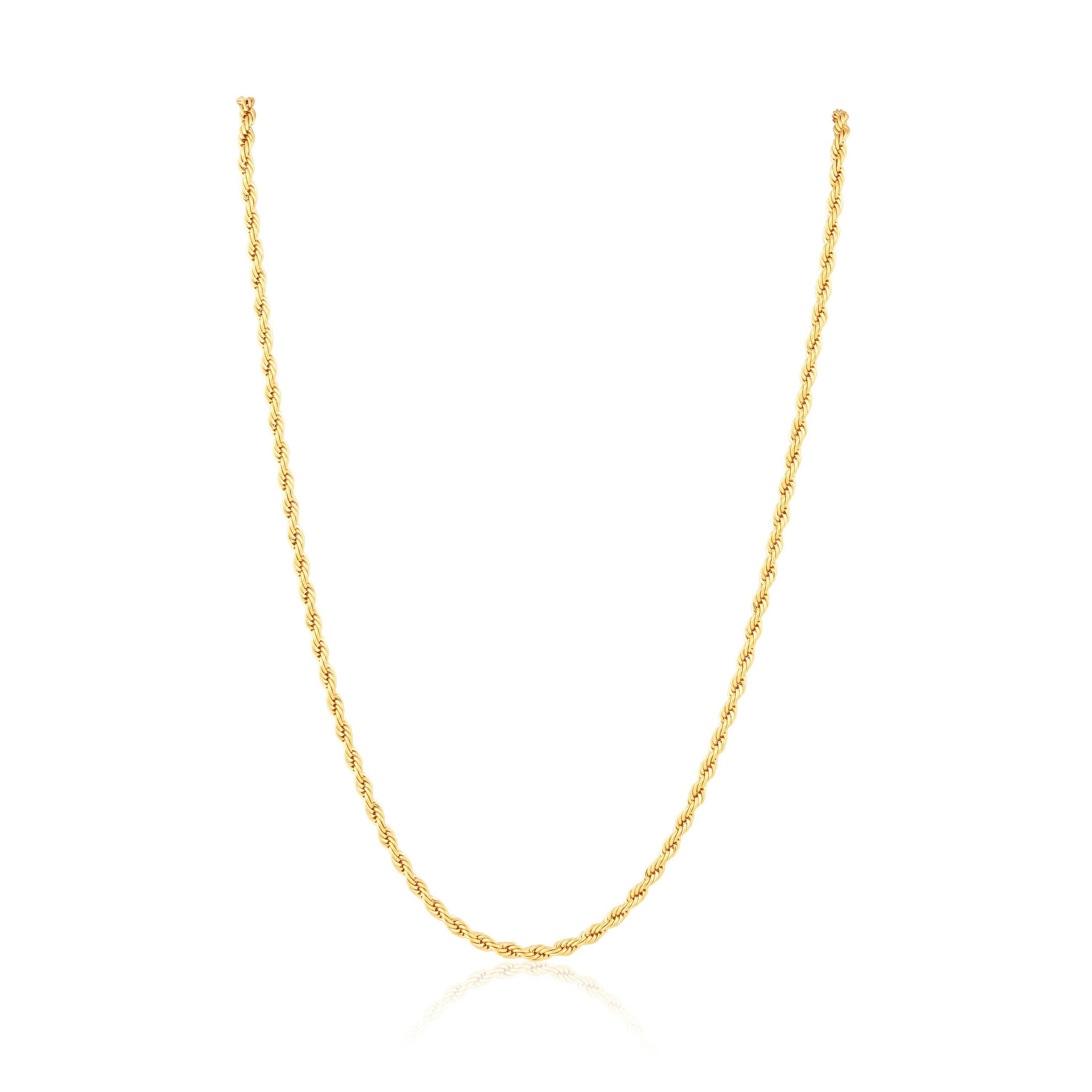 Close-up of Brazilian Gold Filled rope chain necklace