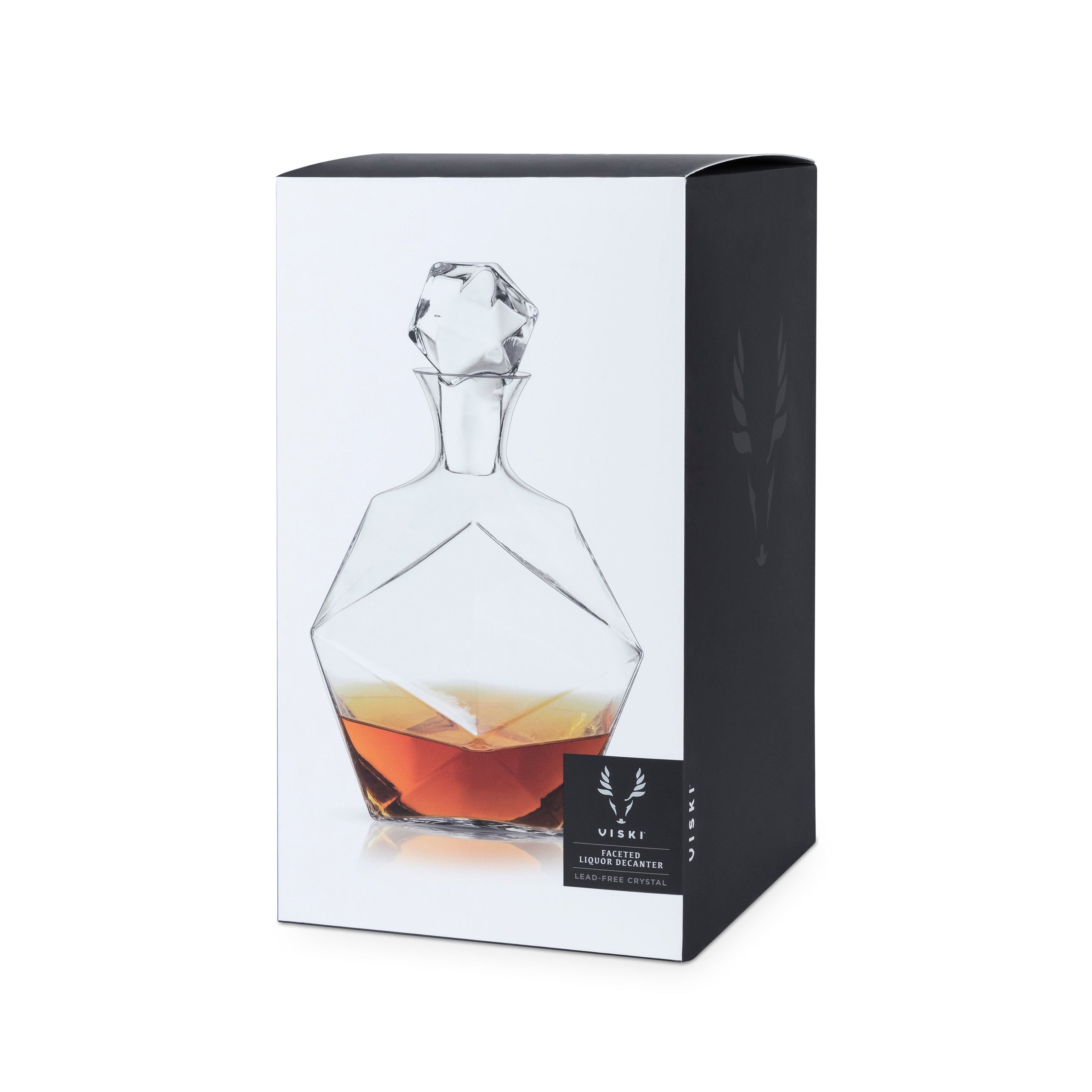 Seneca Faceted Crystal Liquor Decanter – 40 oz Lead-Free Crystal