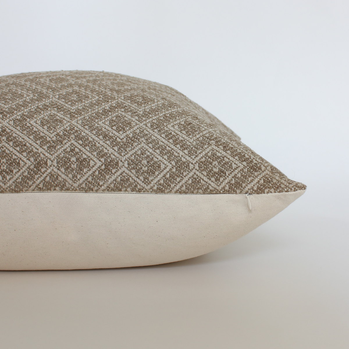 Everly taupe diamond texture pillow cover, view 8