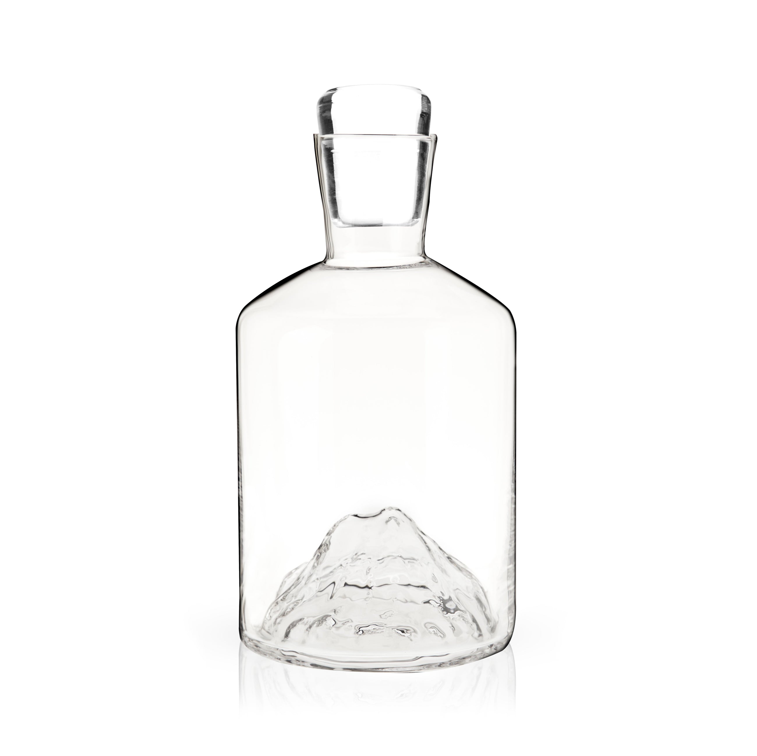 24 oz lead-free crystal decanter with stopper on bar cart