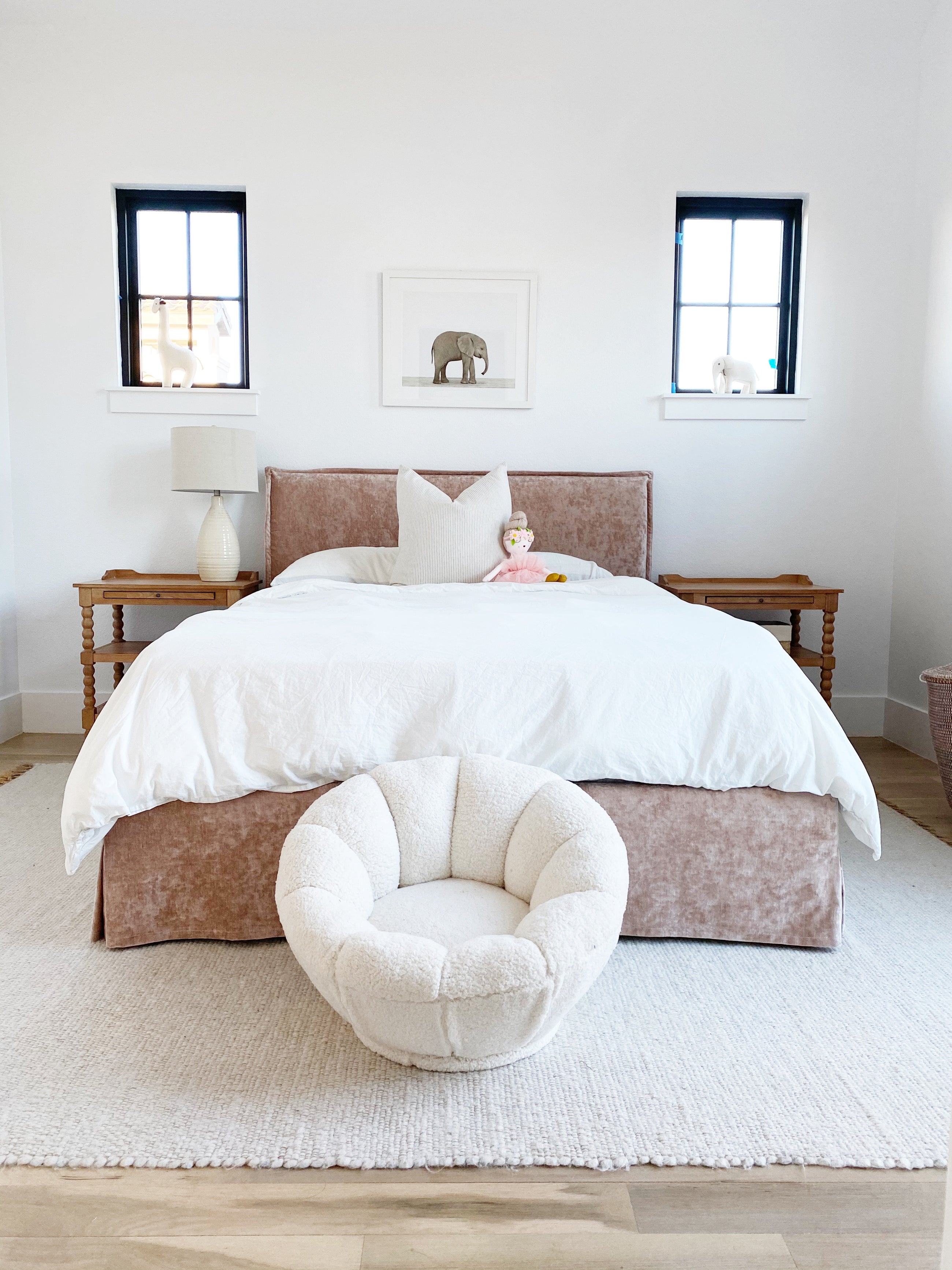 White and Beige Ticking Stripe Pillow Cover resting on a bed