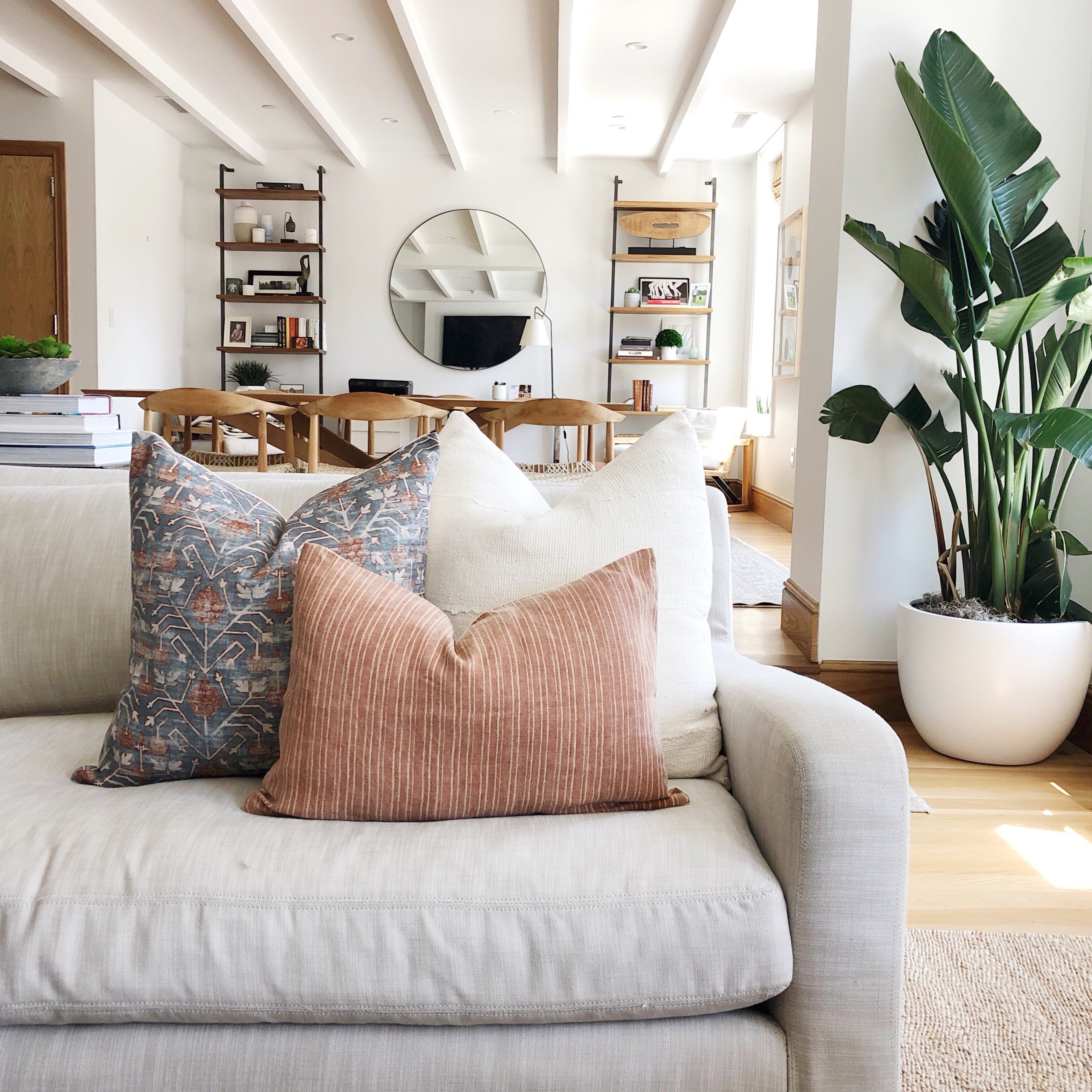 Cream Mudcloth Pillow Cover | Authentic African Mudcloth