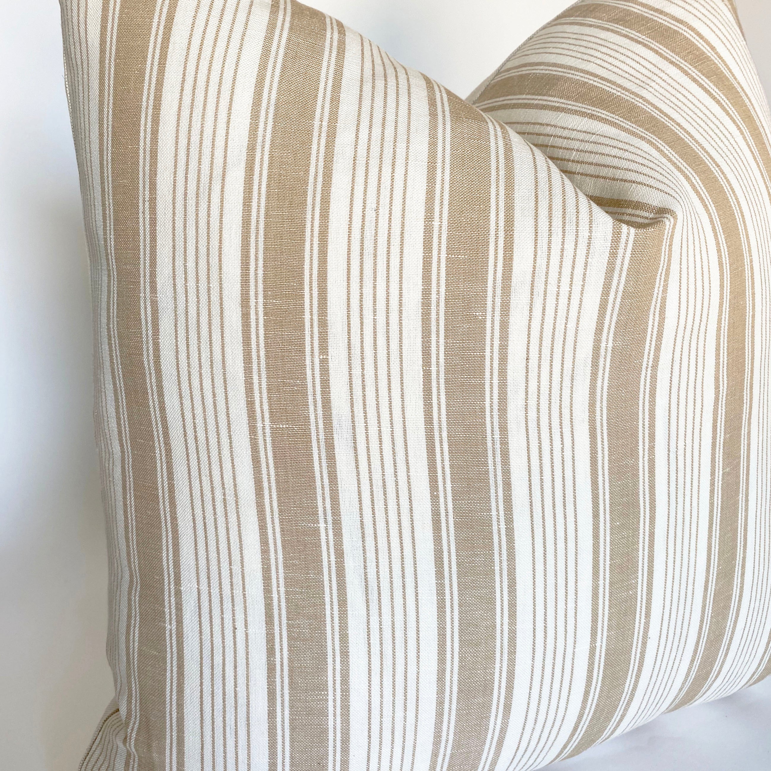 Ojai Stripe Designer Pillow Cover | Neutral + White