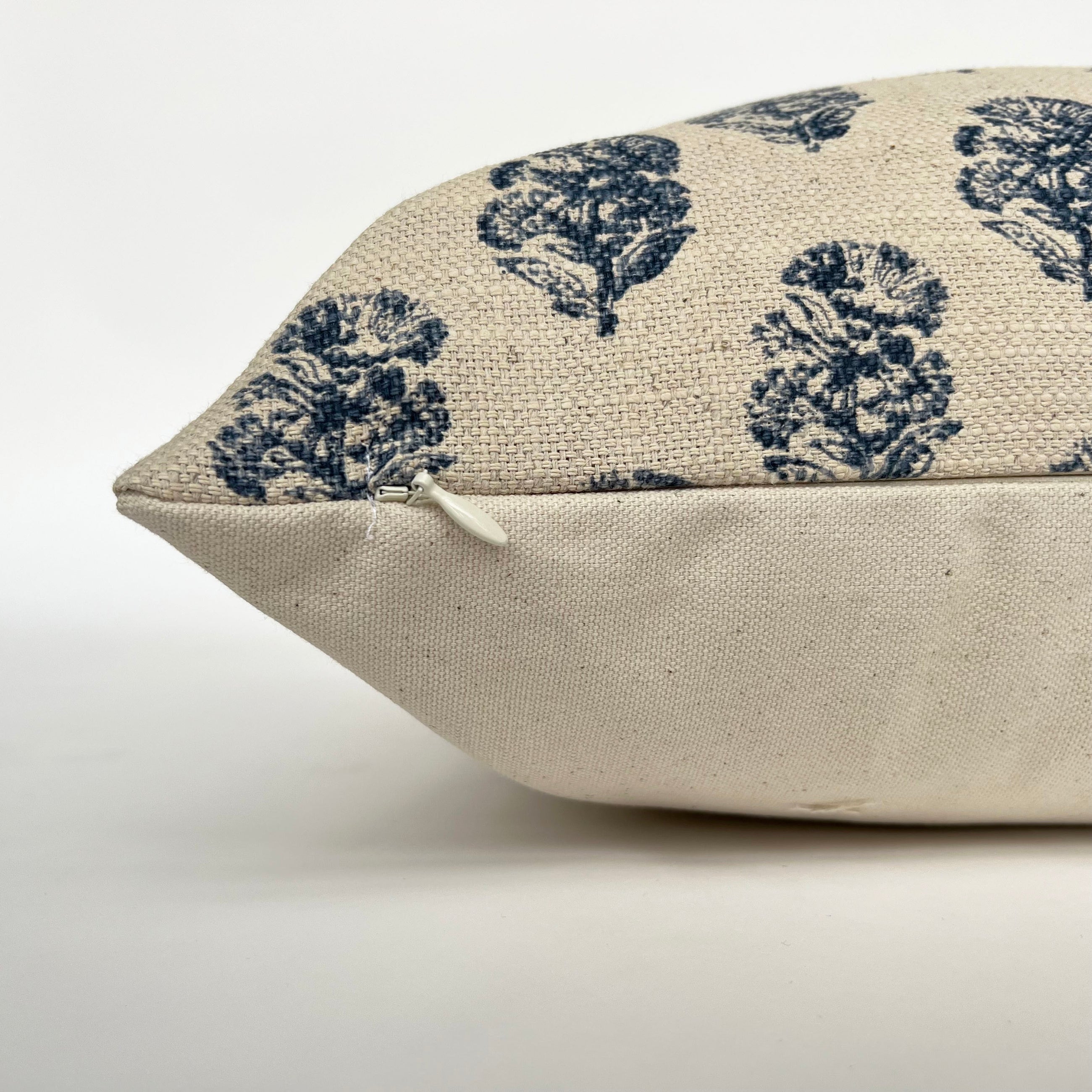 Indigo Floral Block Print Pillow Cover