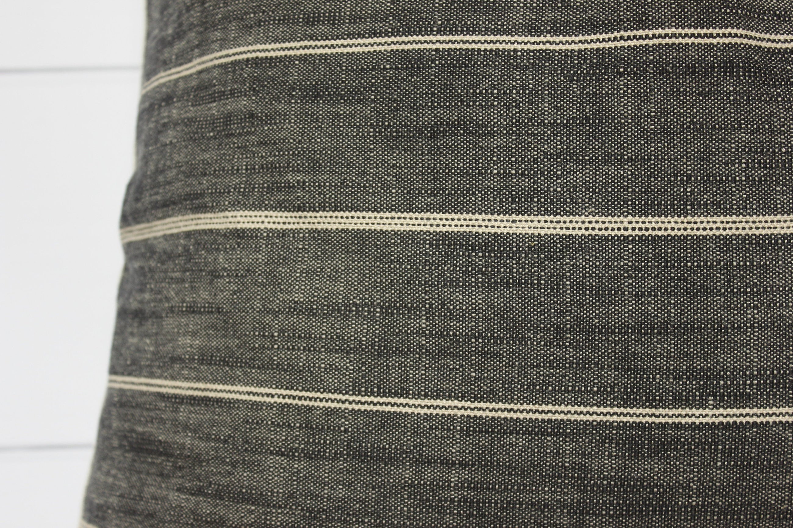 Dark Grey Stripe Pillow Cover