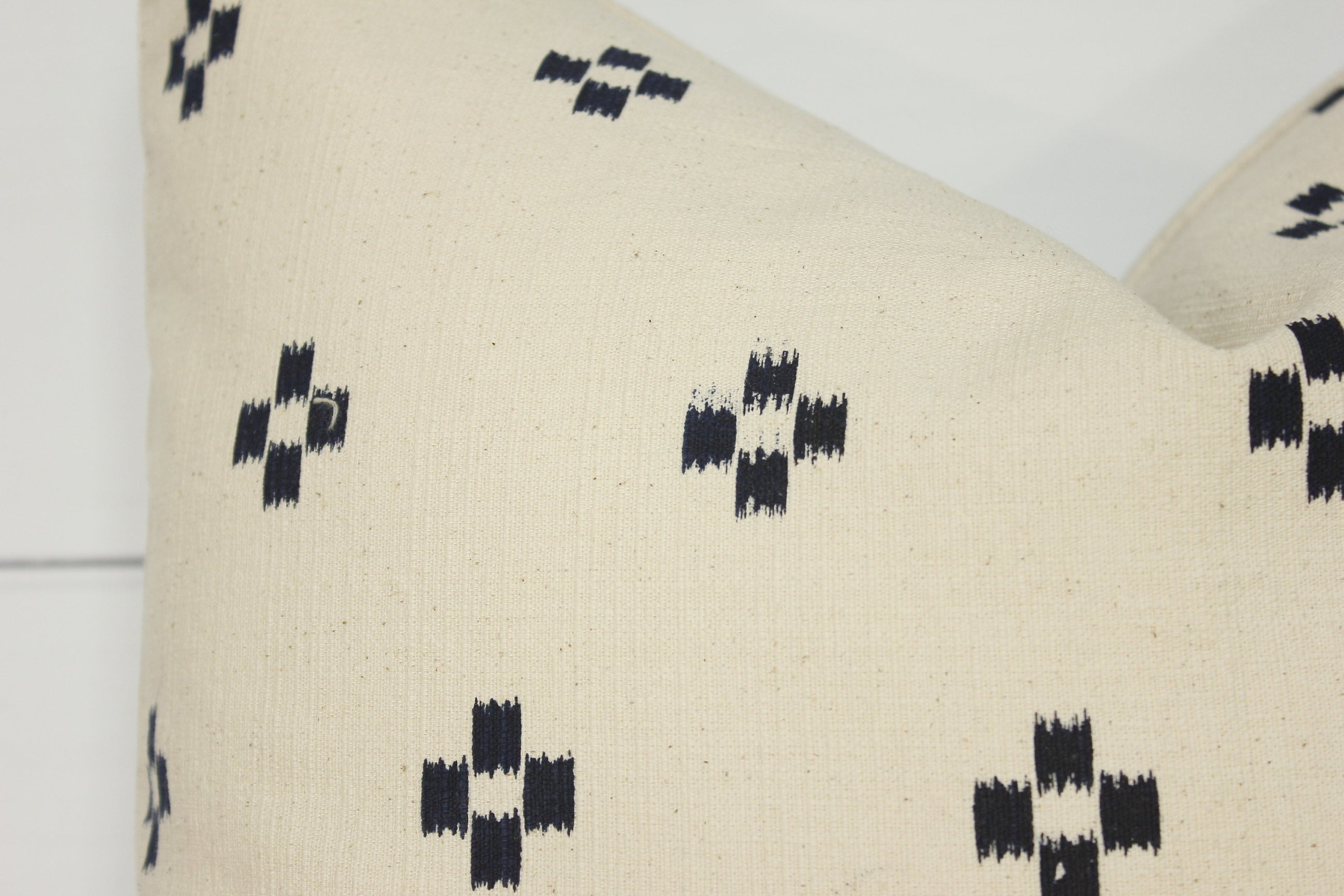 Chiang Mai Block Print Pillow Cover | Cream + Black