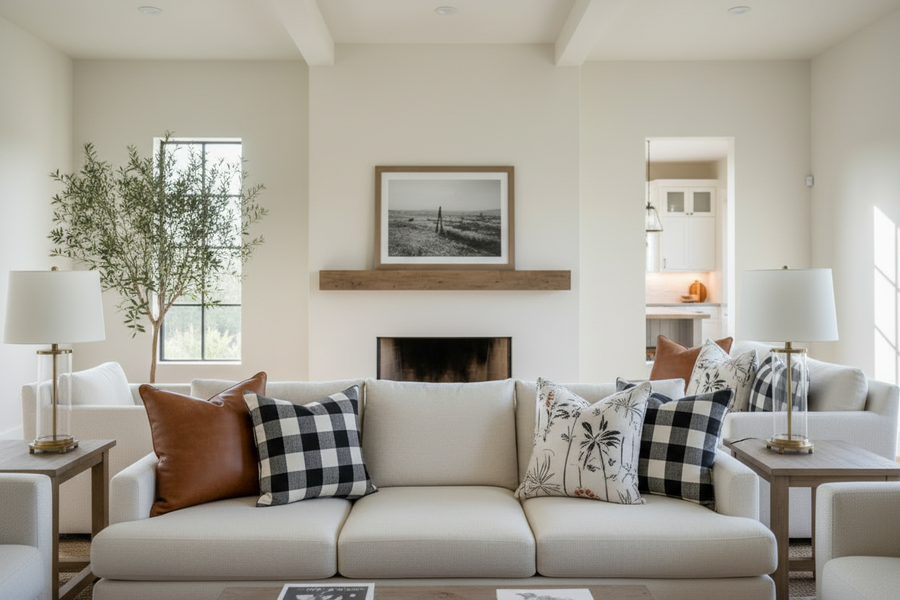 Farmhouse Throw Pillows: A Designer's Styling Guide + Covers