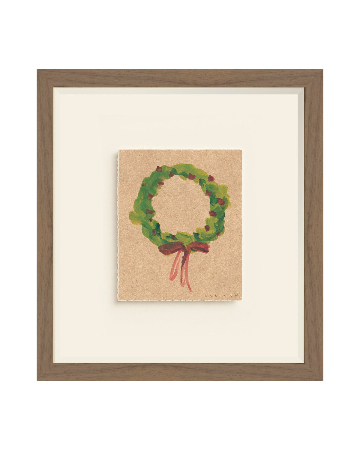 Wreath IV watercolor holiday wreath art print