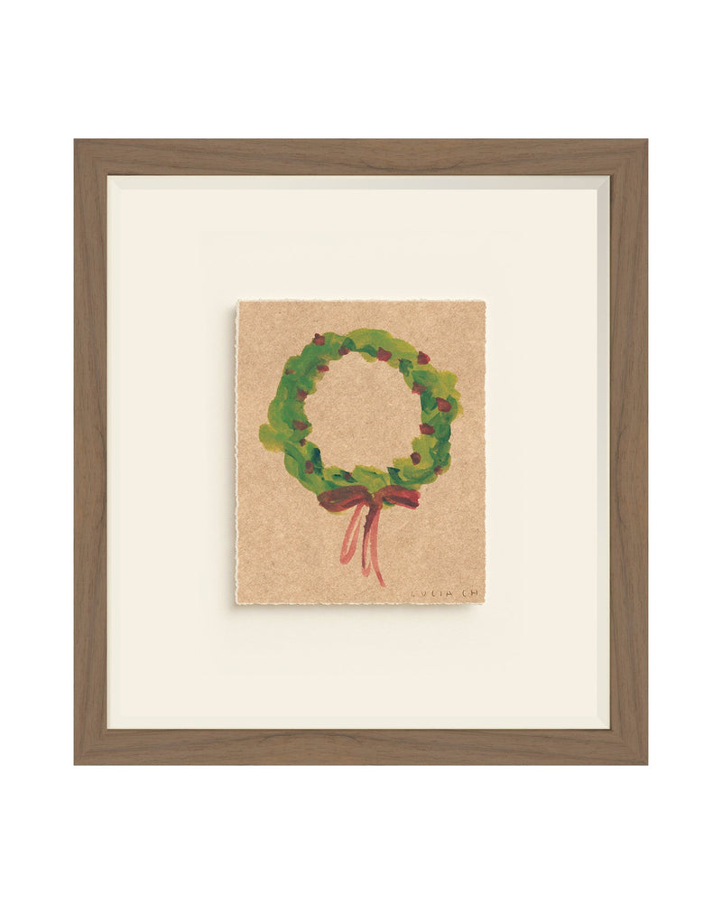 Wreath IV watercolor holiday wreath art print