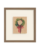 Wreath III green wreath with red bow art print