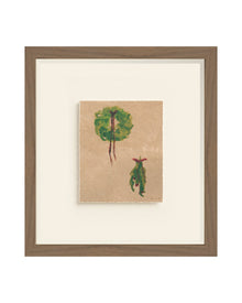 Wreath I painterly evergreen wreath art print