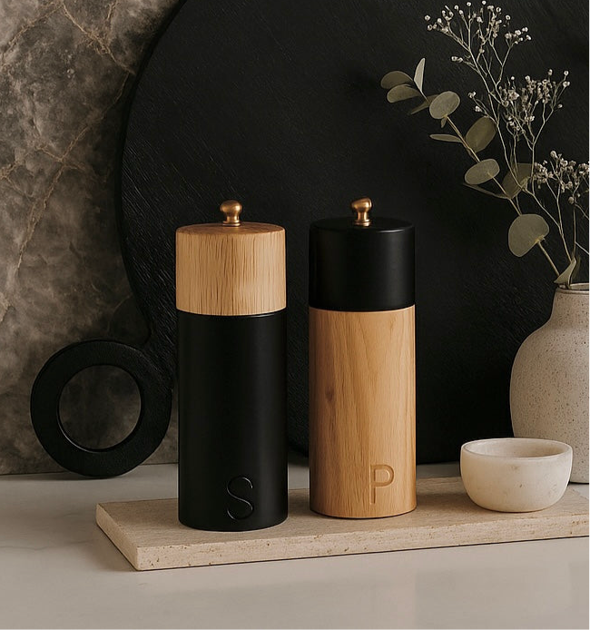 Zephyr Salt + Pepper Mills, Set of 2
