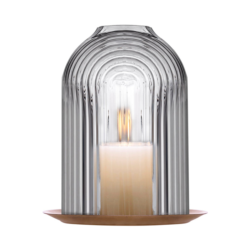 NUDE Ilo medium candleholder with crystal dome and copper base