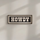 Framed HOWDY Sign Black & White Art Print