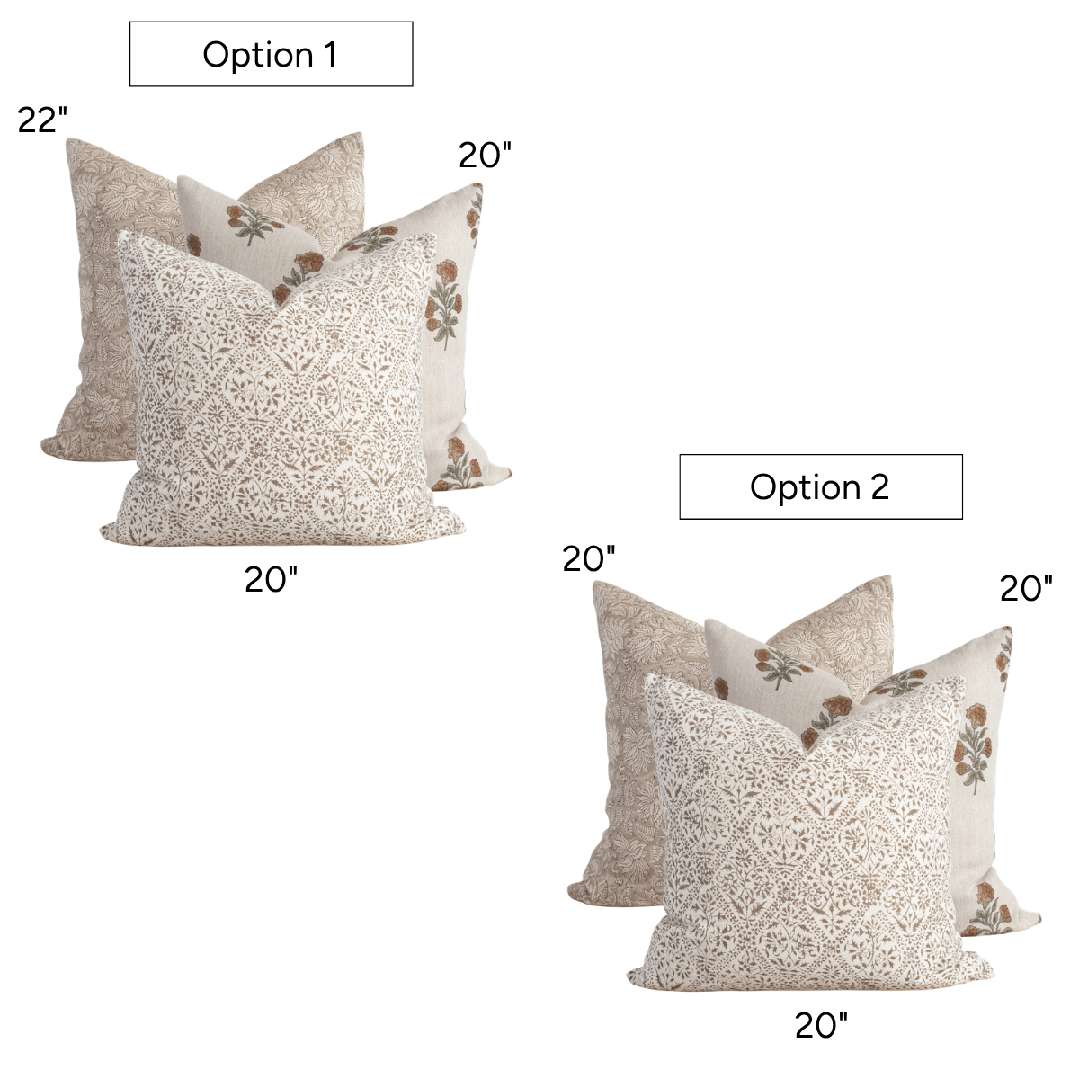 Carlisle Pillow Combination | Set of Three Pillow Covers