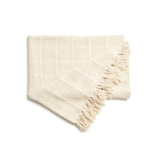 Sea Shell white textured checks handloom cotton throw – One Affirmation